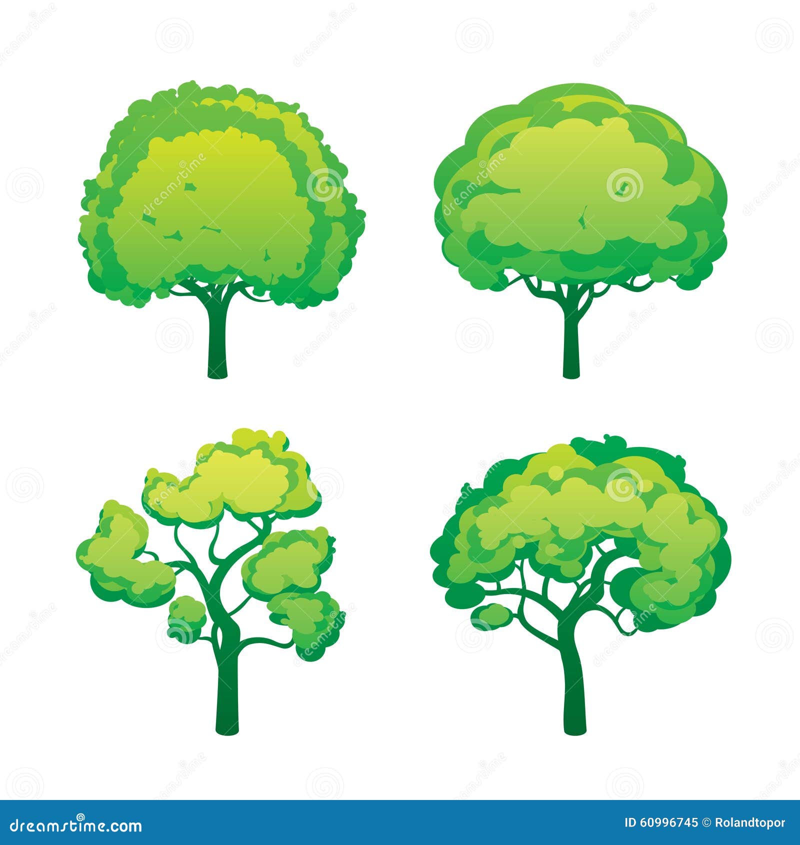 Ensemble D'arbres Verts Illustration Stock. Illustration Du Jardin ...