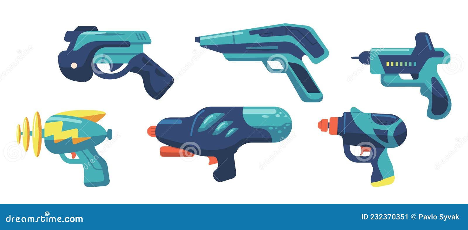 Arme De Pistolet Laser Comique Pour Jeu D'enfant Isolé