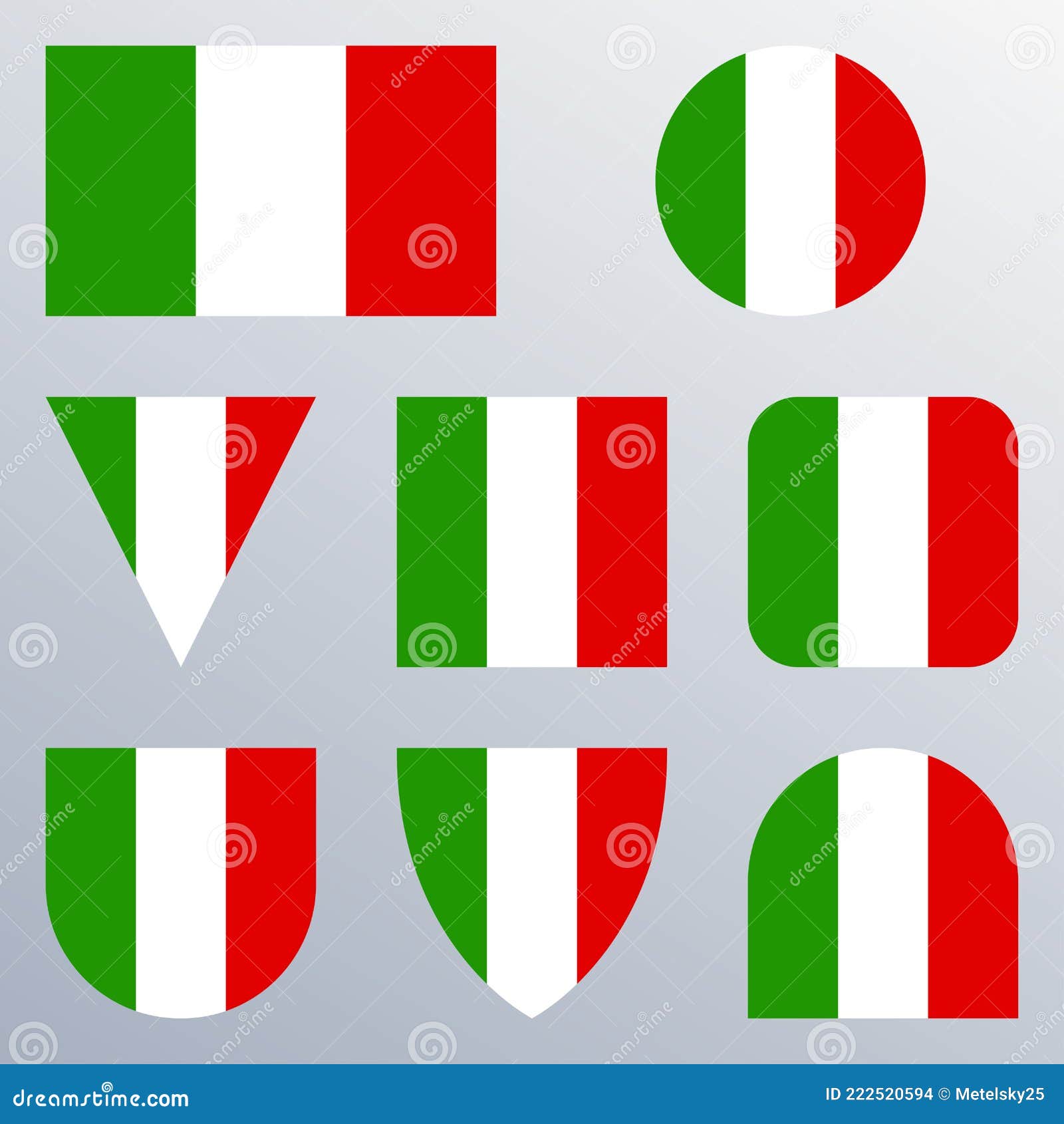 Drapeau National Italien Vecteur Fond Icône Illustration Logo