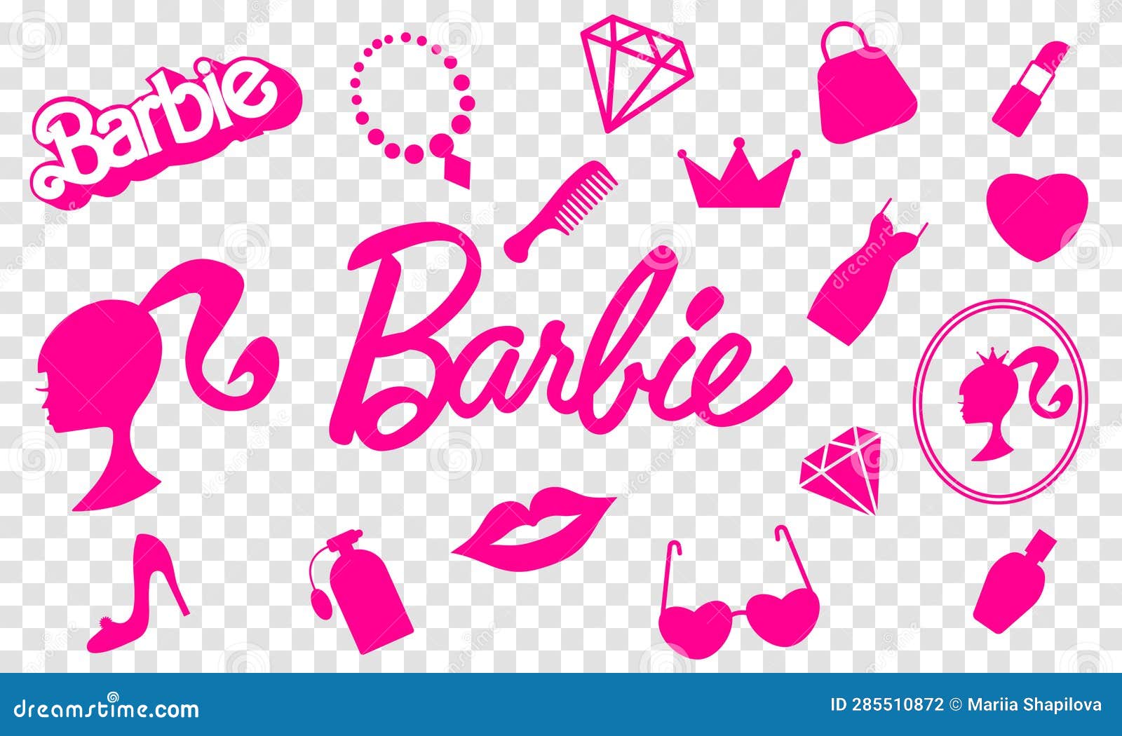 nostalgique rose barbiecore collection. vecteur illustration. isolé glamour  éléments accessoires pour fille Princesse pour conception nationale Barbie  journée Mars 9 . 26621124 Art vectoriel chez Vecteezy