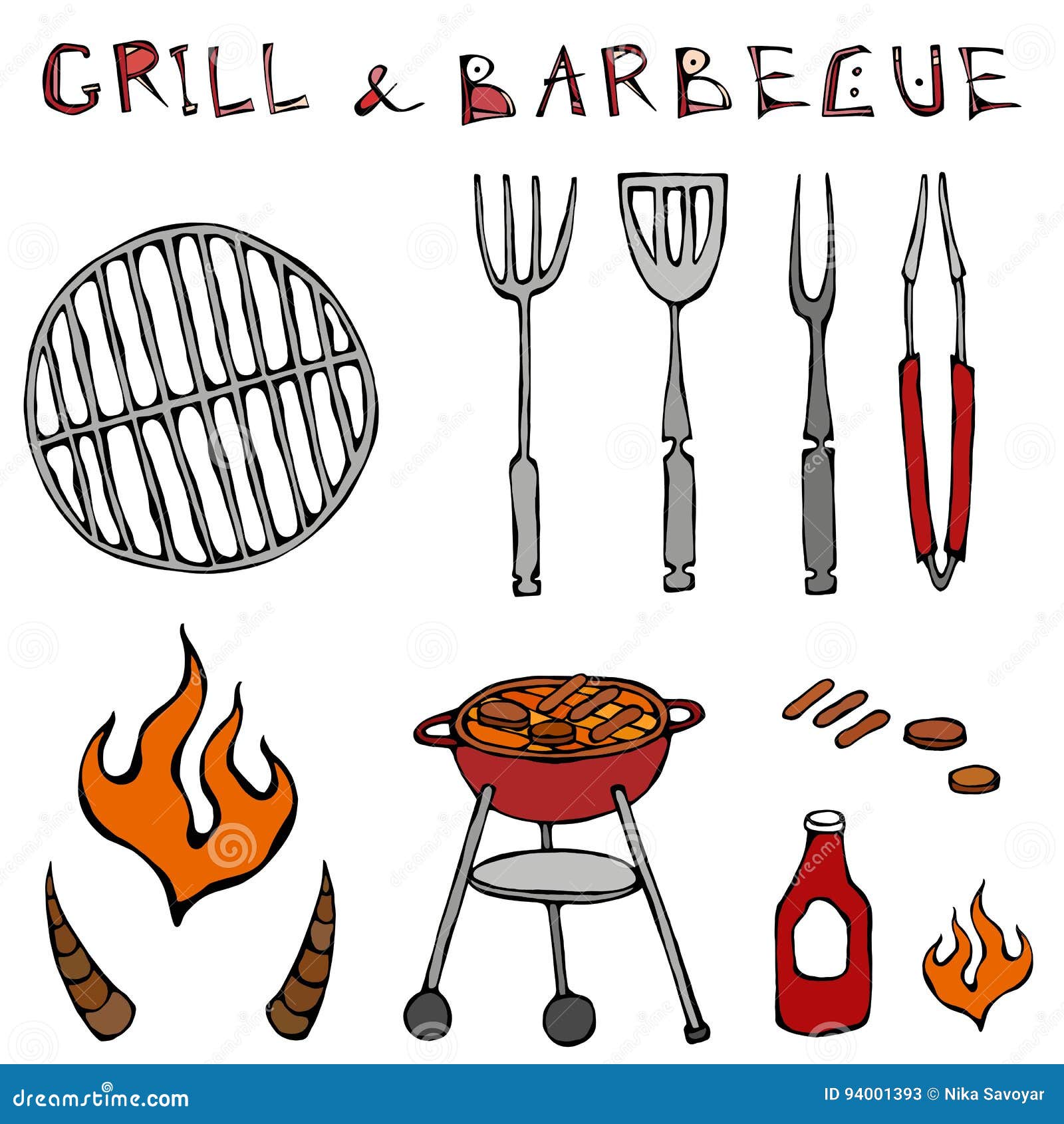 Ensemble D'outils De Barbecue : Fourchette De BBQ, Pinces, Gril