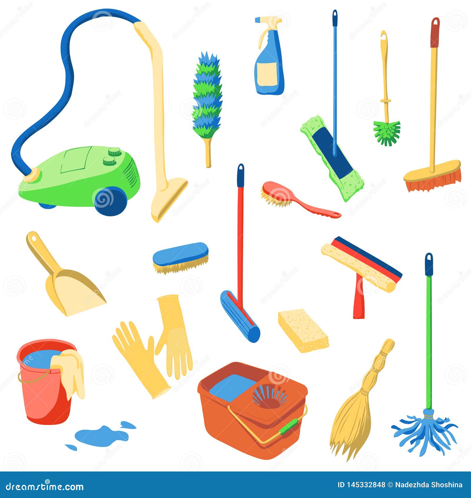nettoyage. un ensemble d'outils pour nettoyer la maison, isolé sur