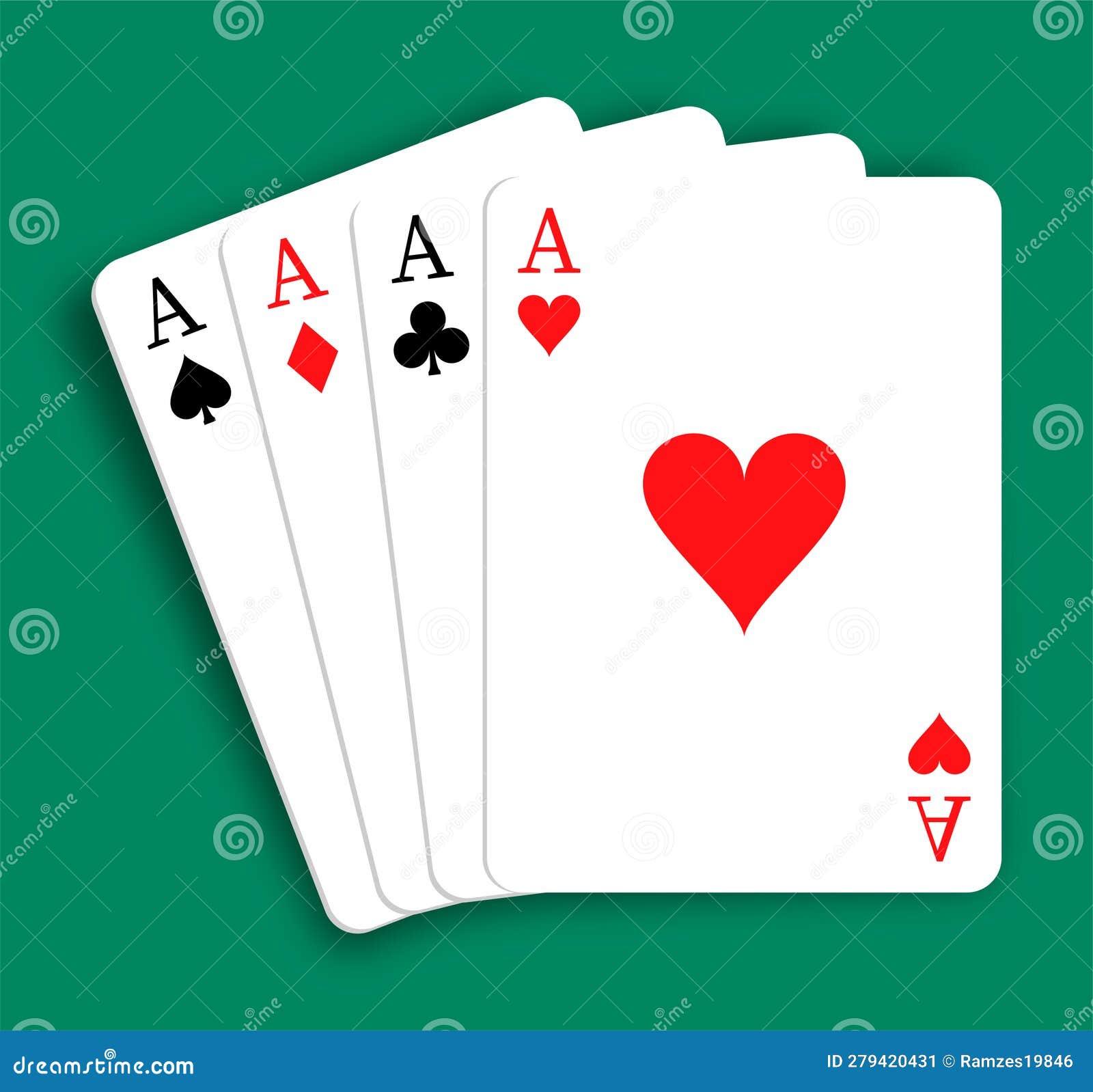 Quatre Cartes De Poker Aces Isolées. Carte à Jouer.