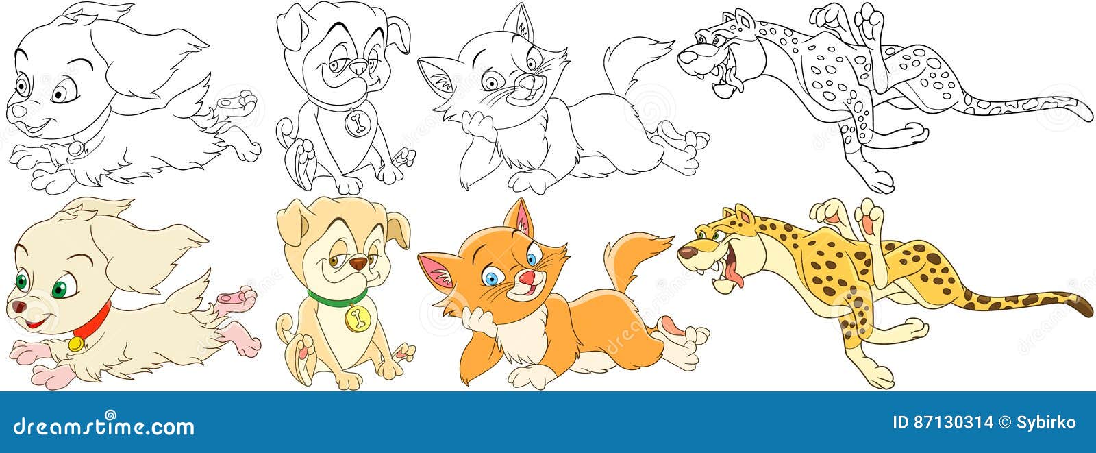 Ensemble De Chien De Chat De Bande Dessinee Illustration De Vecteur Illustration Du Bande Chat Ensemble De Chien De Chat De Bande Dessinee Illustration De Vecteur Illustration Du Bande Chat