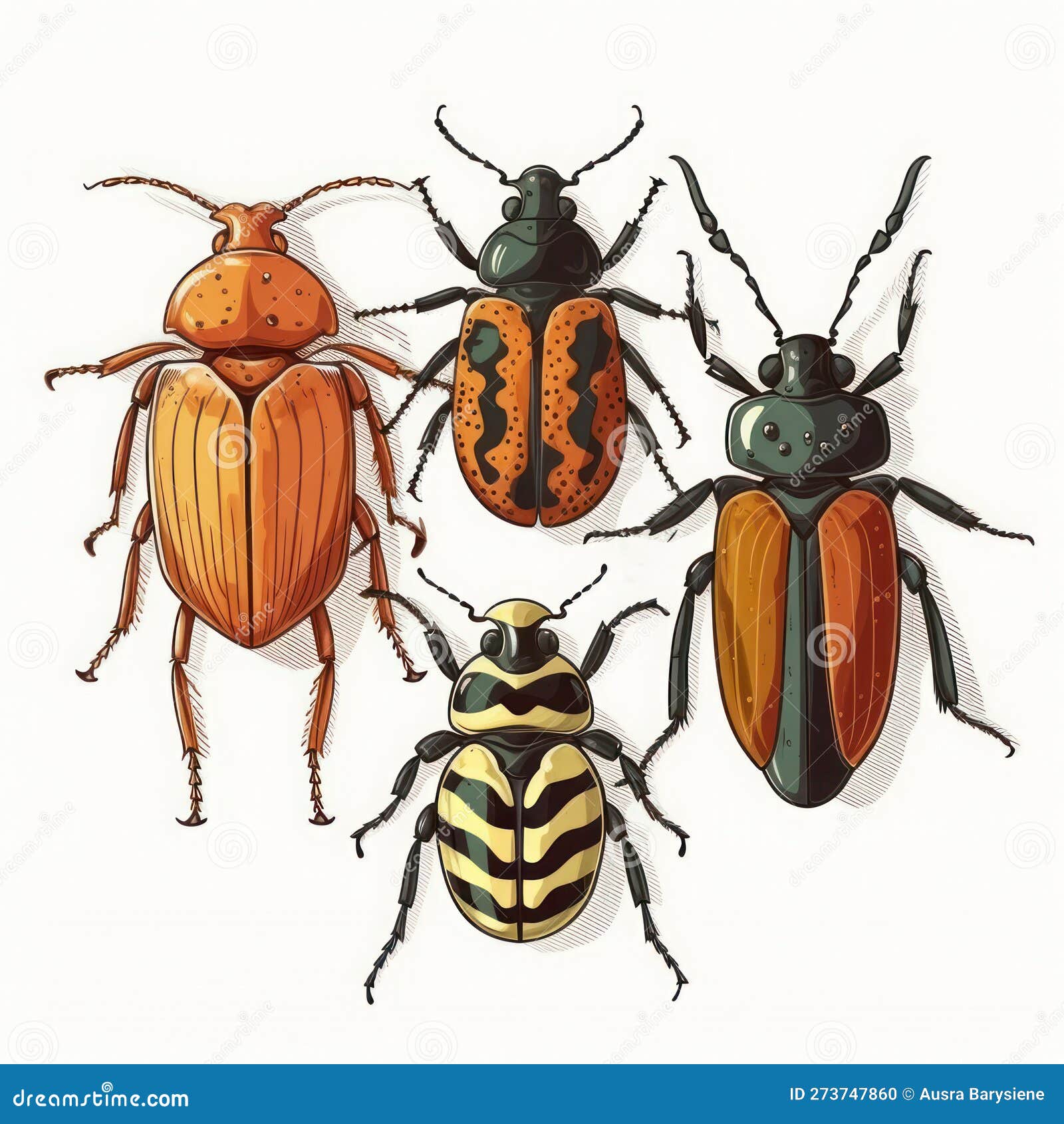 ensemble de coléoptères, insectes. brillant Bugs de divers couleurs.  vecteur graphique. 23852870 Art vectoriel chez Vecteezy
