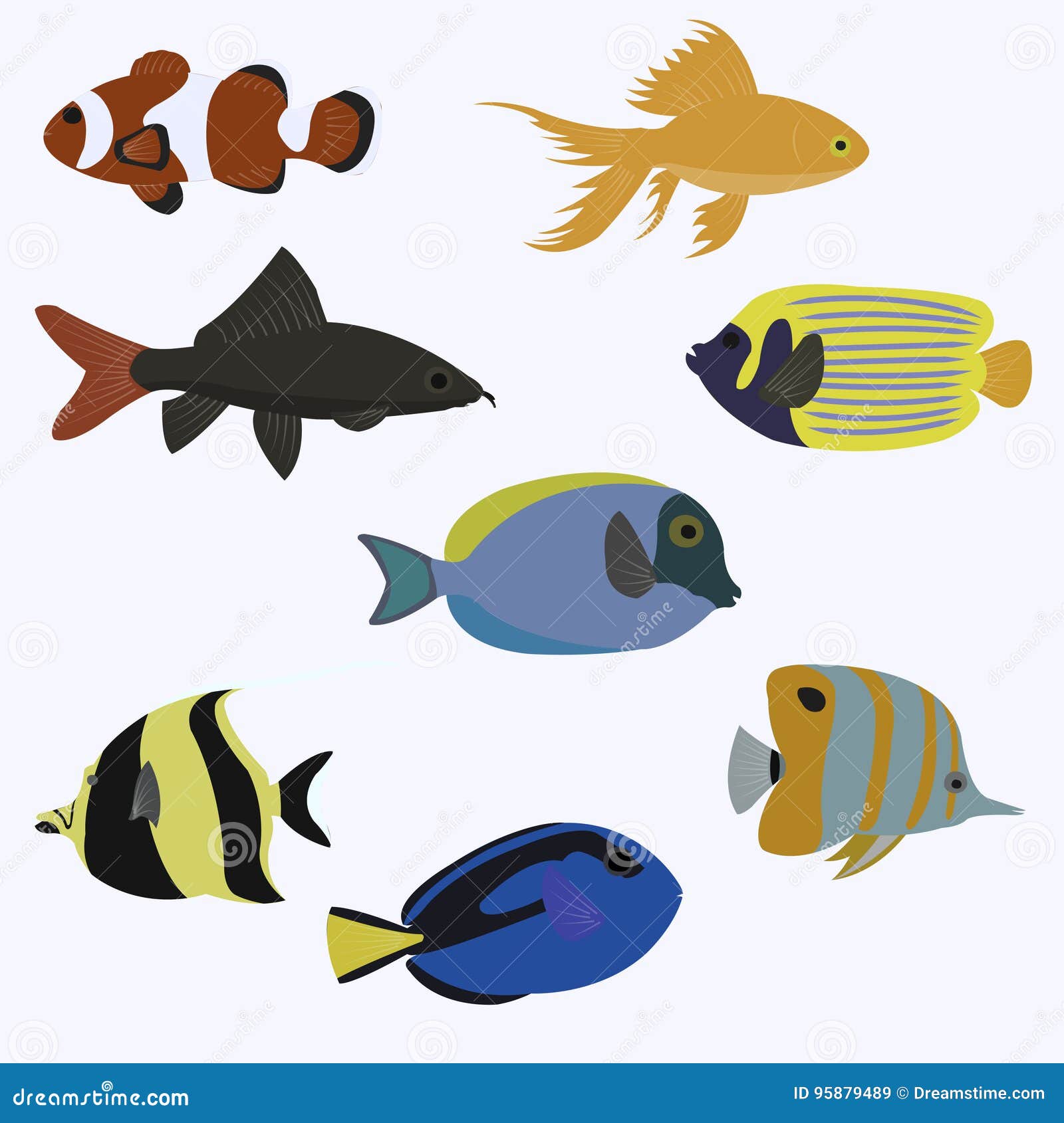 Dessin De Poisson De Mer En Couleur Ensemble De Conception De Couleur De Poisson De Mer Plate Illustration de Vecteur - Illustration du ramassage, graphisme: 95879489