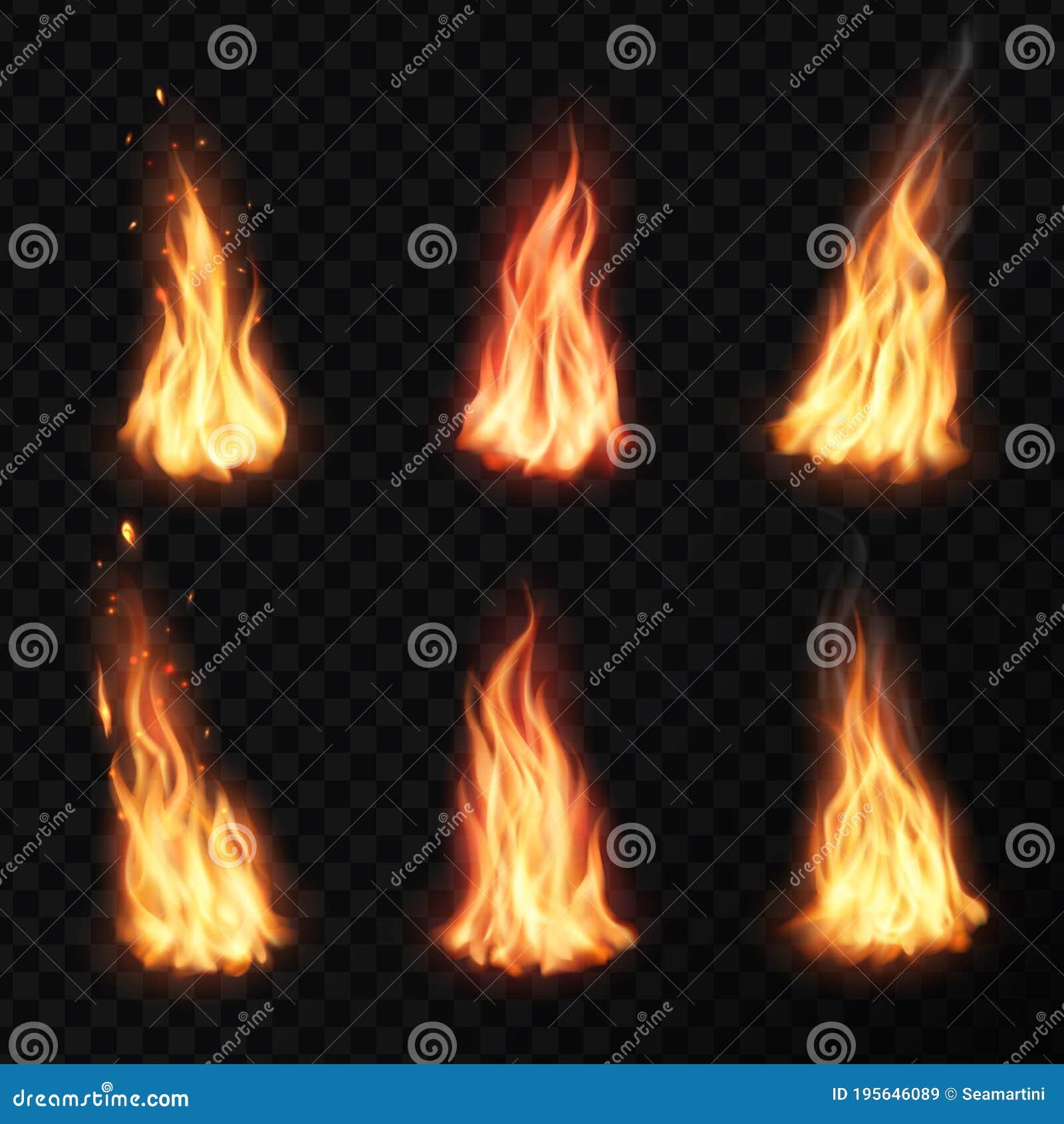 Mur De Flamme De Feu Brillant Sur Transparent