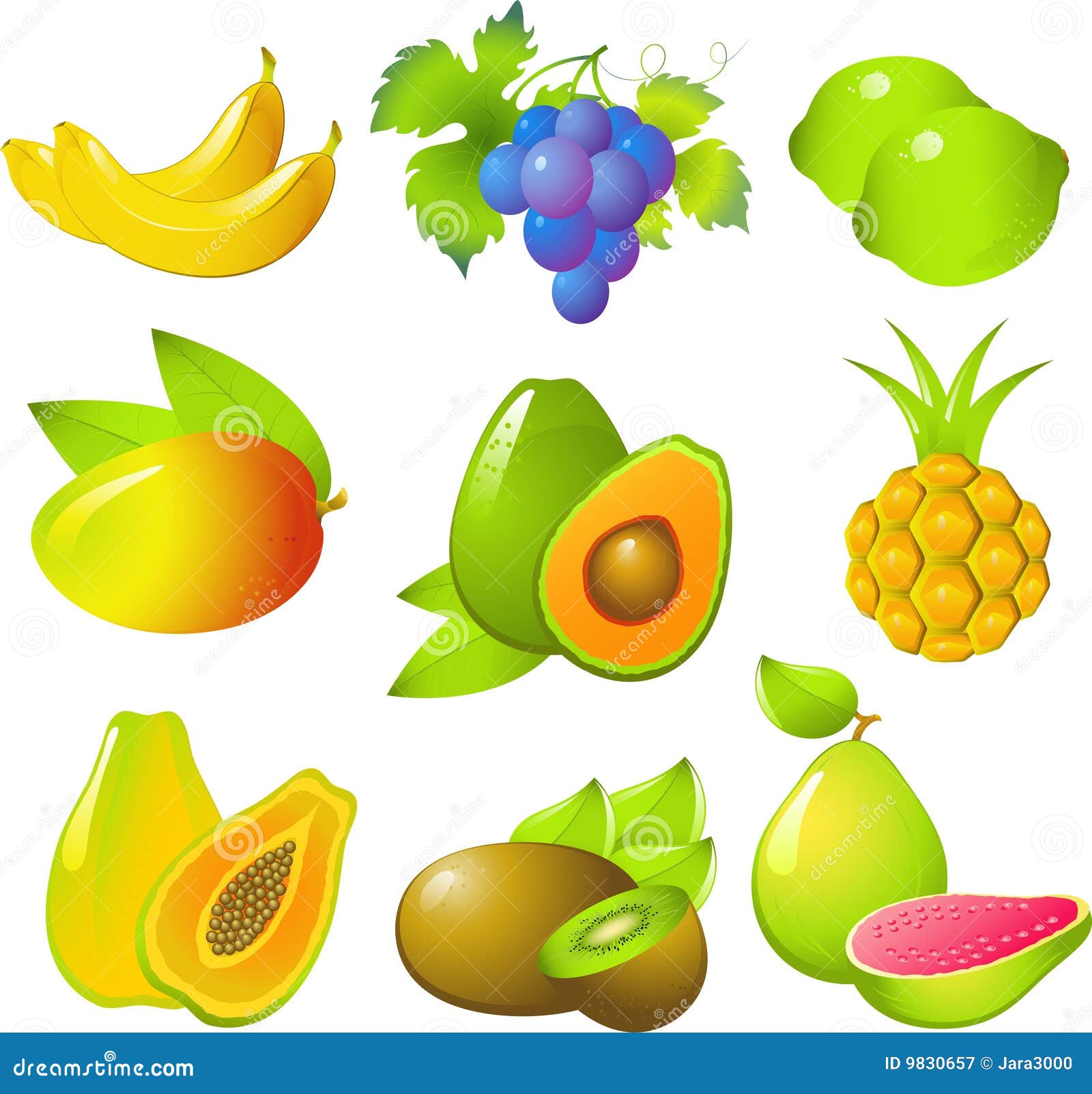 Ensemble De Fruits Exotiques Illustration de Vecteur Illustration du