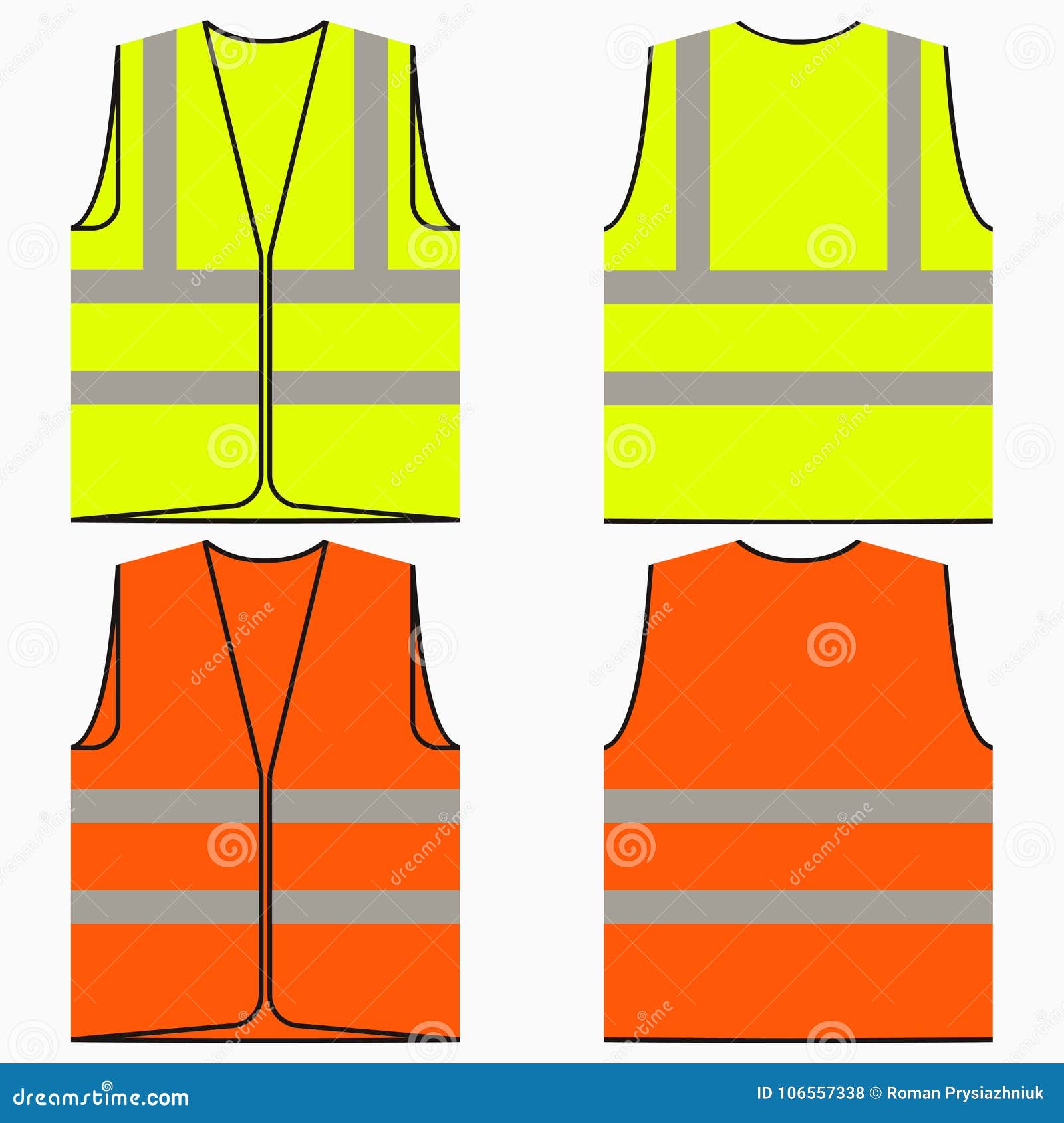 Gilet de sécurité réfléchissant Uniformes Vêtements de travail - Orange