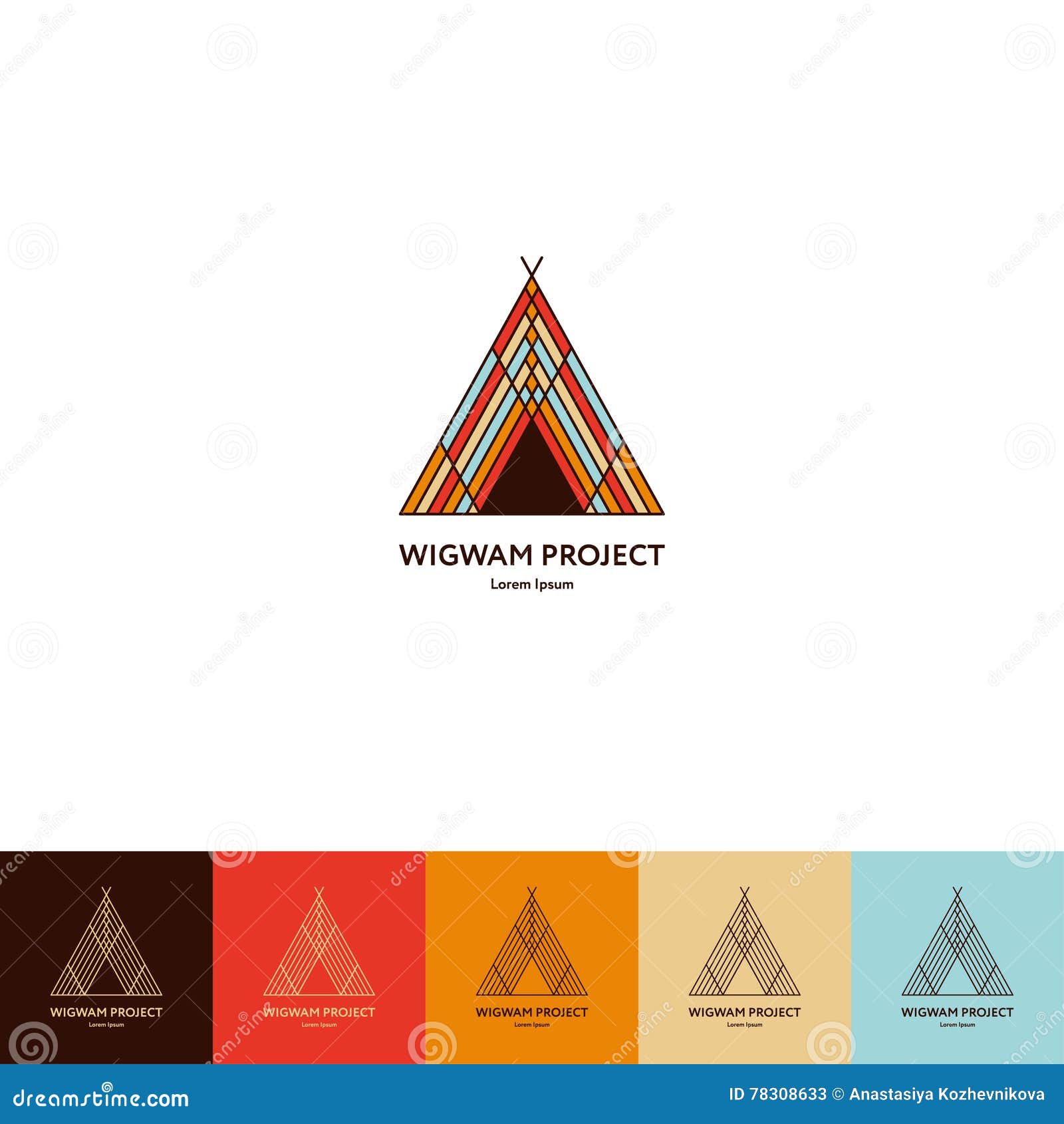 Ensemble de logo de tipi illustration de vecteur. Illustration du camp