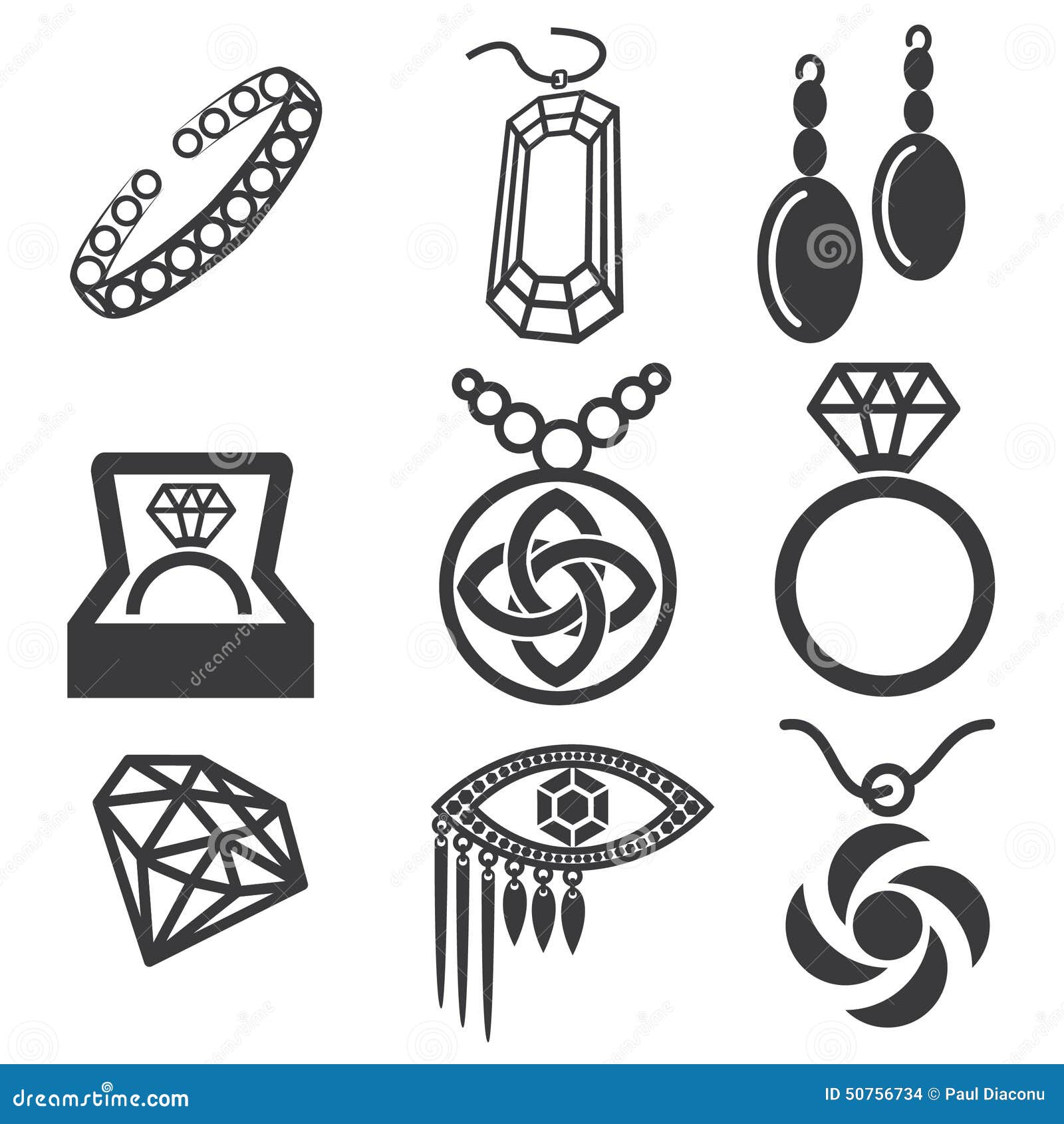 Ensemble De Marque De Bijoux Illustration de Vecteur Illustration du