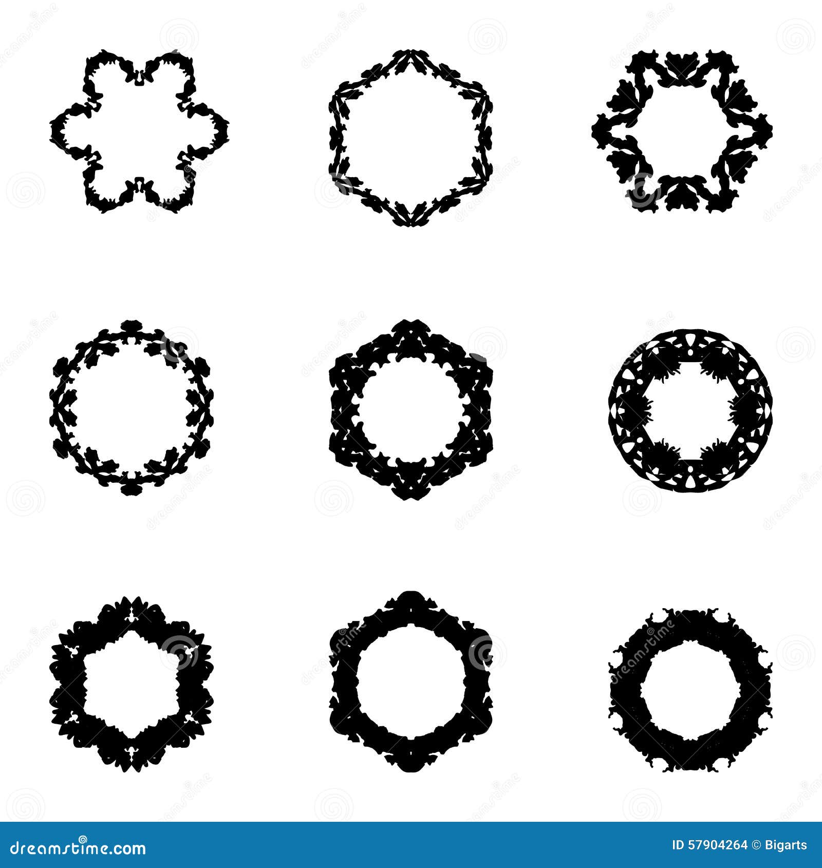 Ensemble de neuf éléments d'aspiration de main pour la conception. Ensemble de vecteur d'éléments tirés par la main pour la conception Peut employer pour créent le modèle, la carte, le frower, le cadre, le flocon de neige etc. Dossier EPS8 d'illustration de vecteur