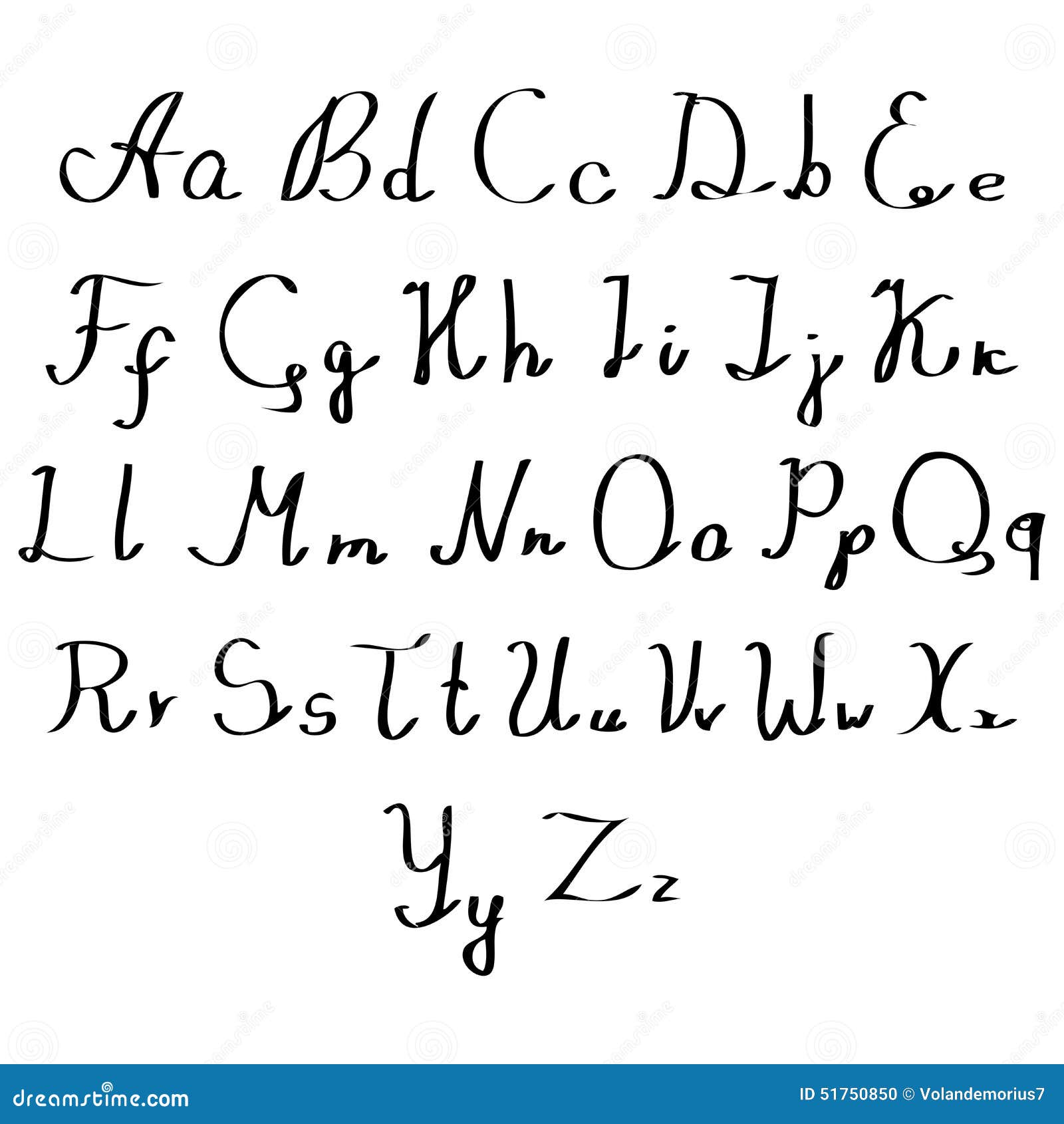 Ensemble De Police D'écriture D'aquarelle Illustration de Vecteur