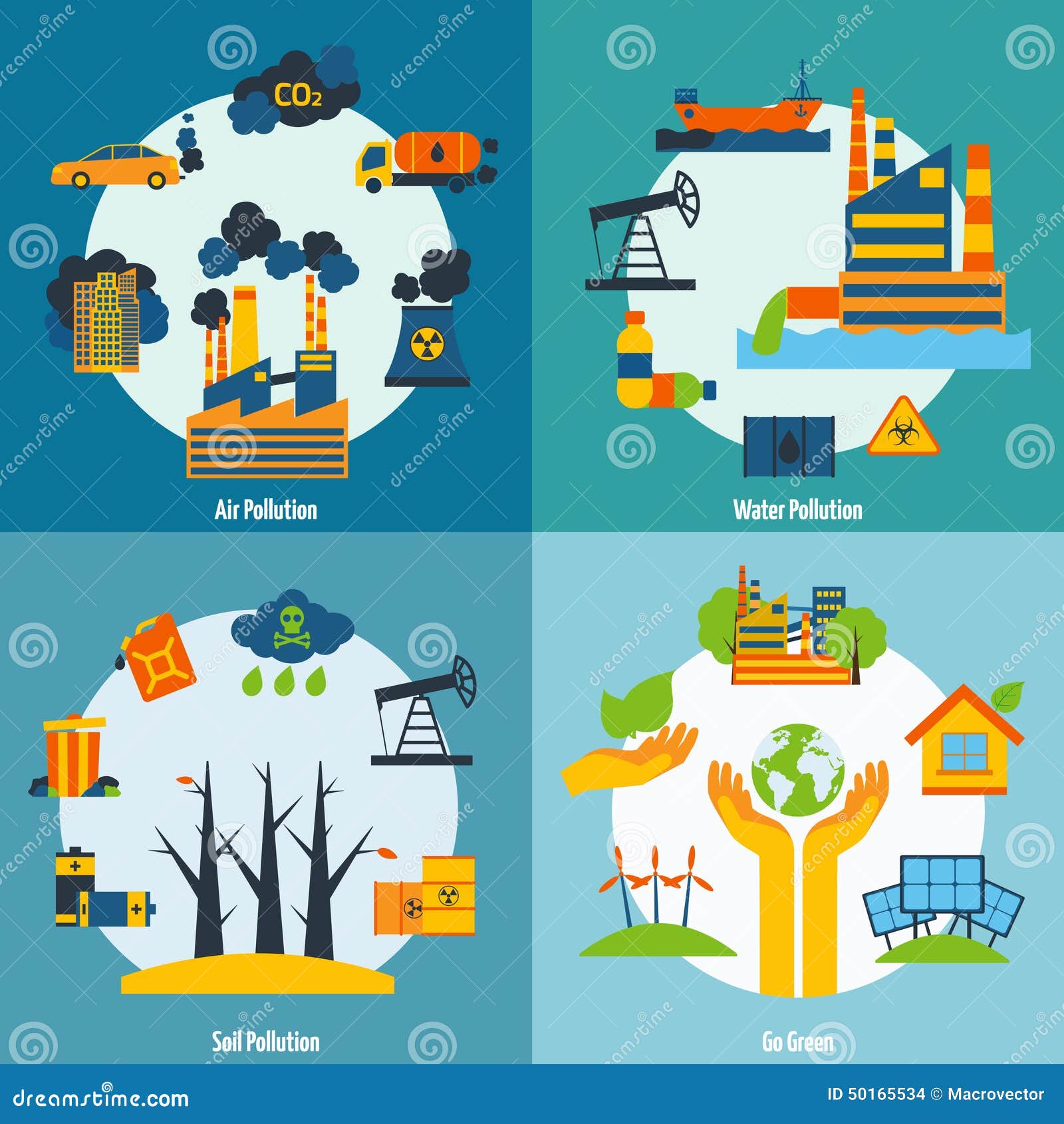 Ensemble De Pollution Et D'écologie Illustration de Vecteur ...