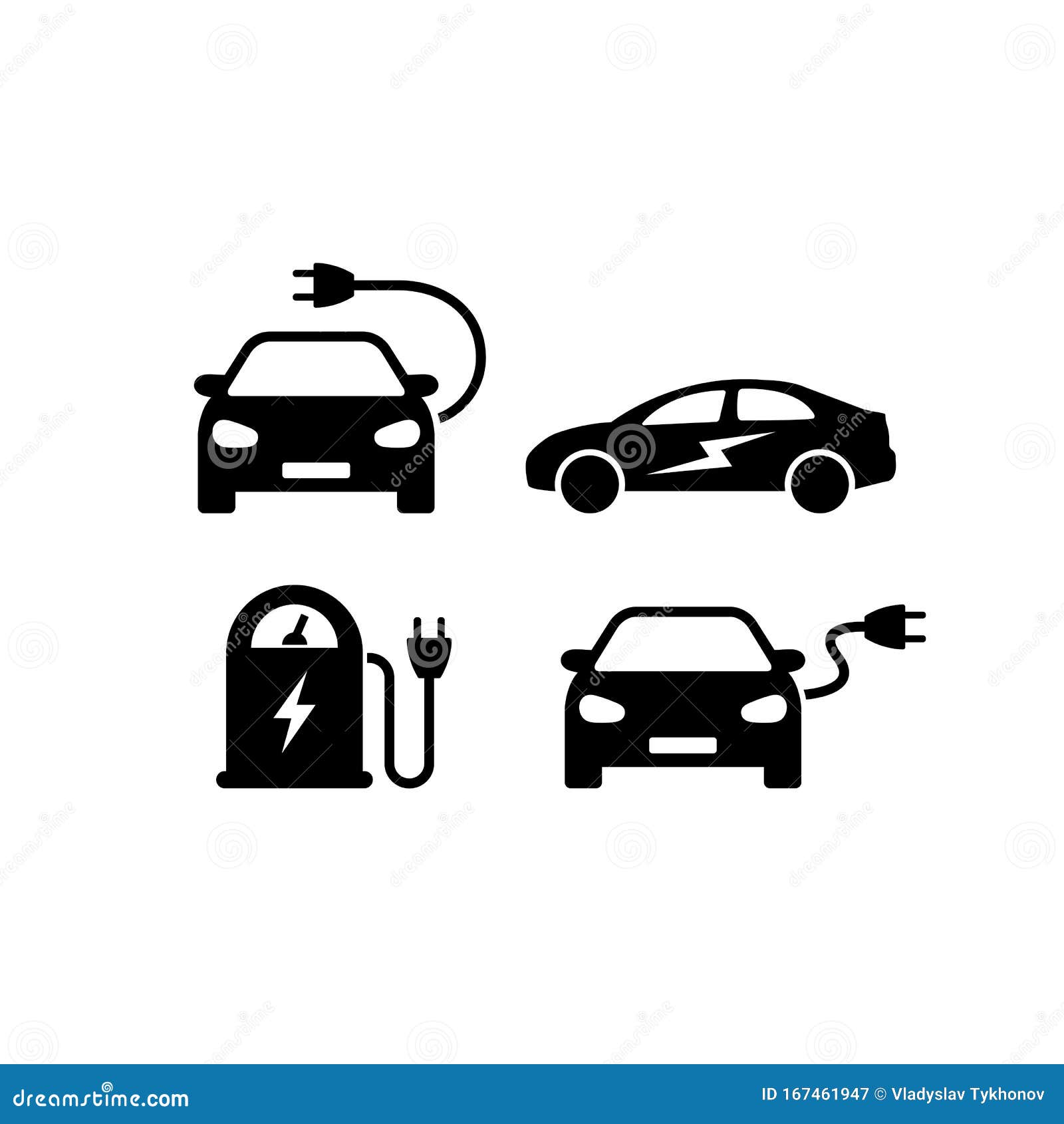 Ensemble De Remplissage D'icônes De Voiture électrique Isolée Sur Le  Vecteur Blanc Spe 10 Contexte Illustration de Vecteur - Illustration du  industrie, charger: 167461947