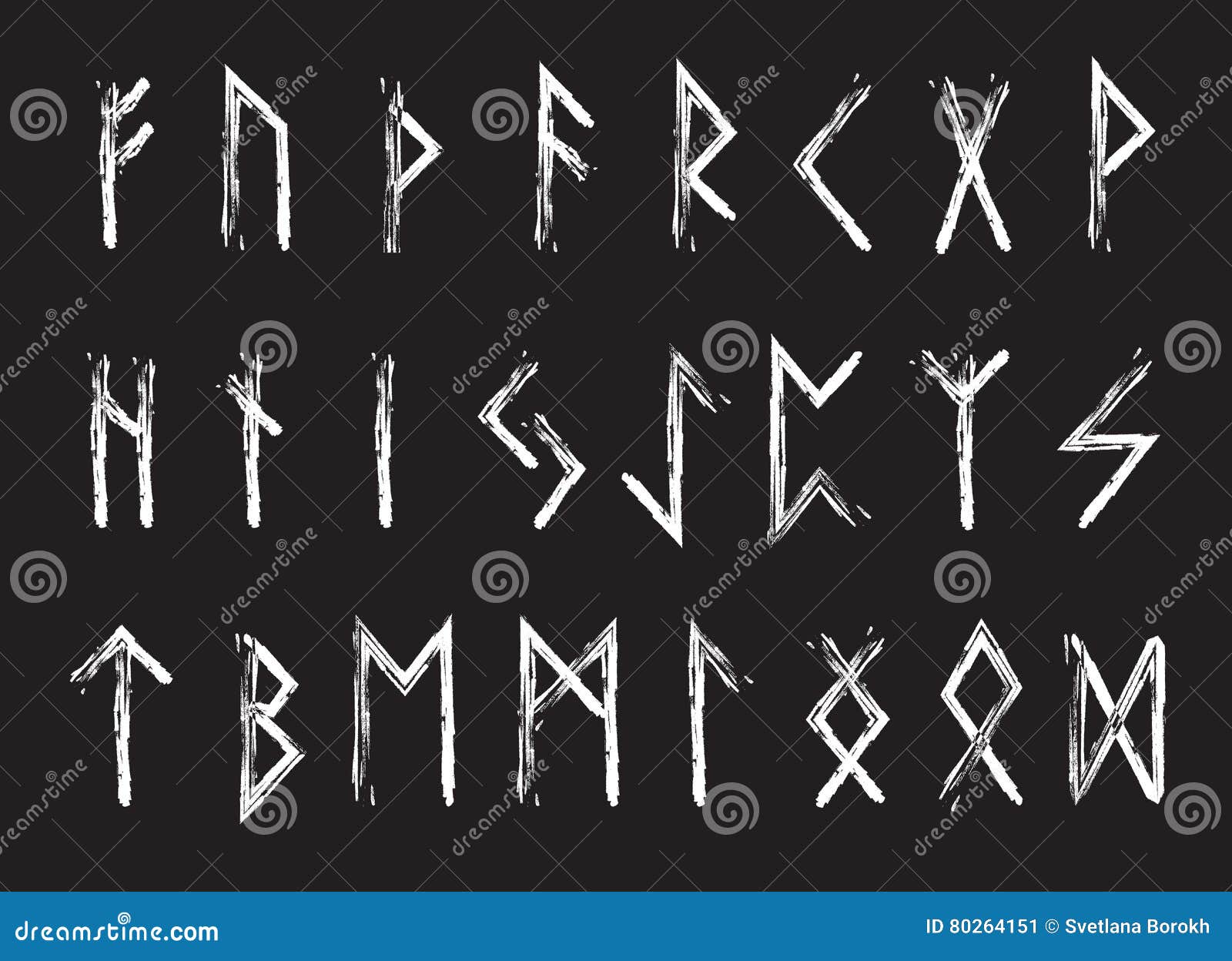 Ensemble De Rune De Lettres Alphabet De Runes Alphabet Runique