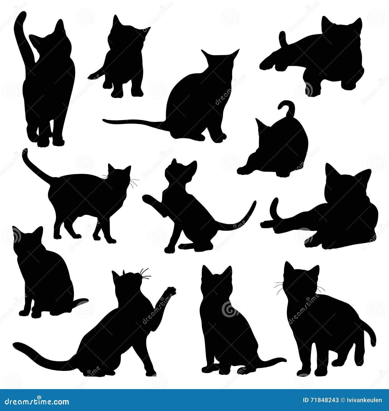Ensemble De Silhouette De Chat Illustration De Vecteur Illustration Du Down Silhouette Ensemble De Silhouette De Chat Illustration De Vecteur Illustration Du Down Silhouette