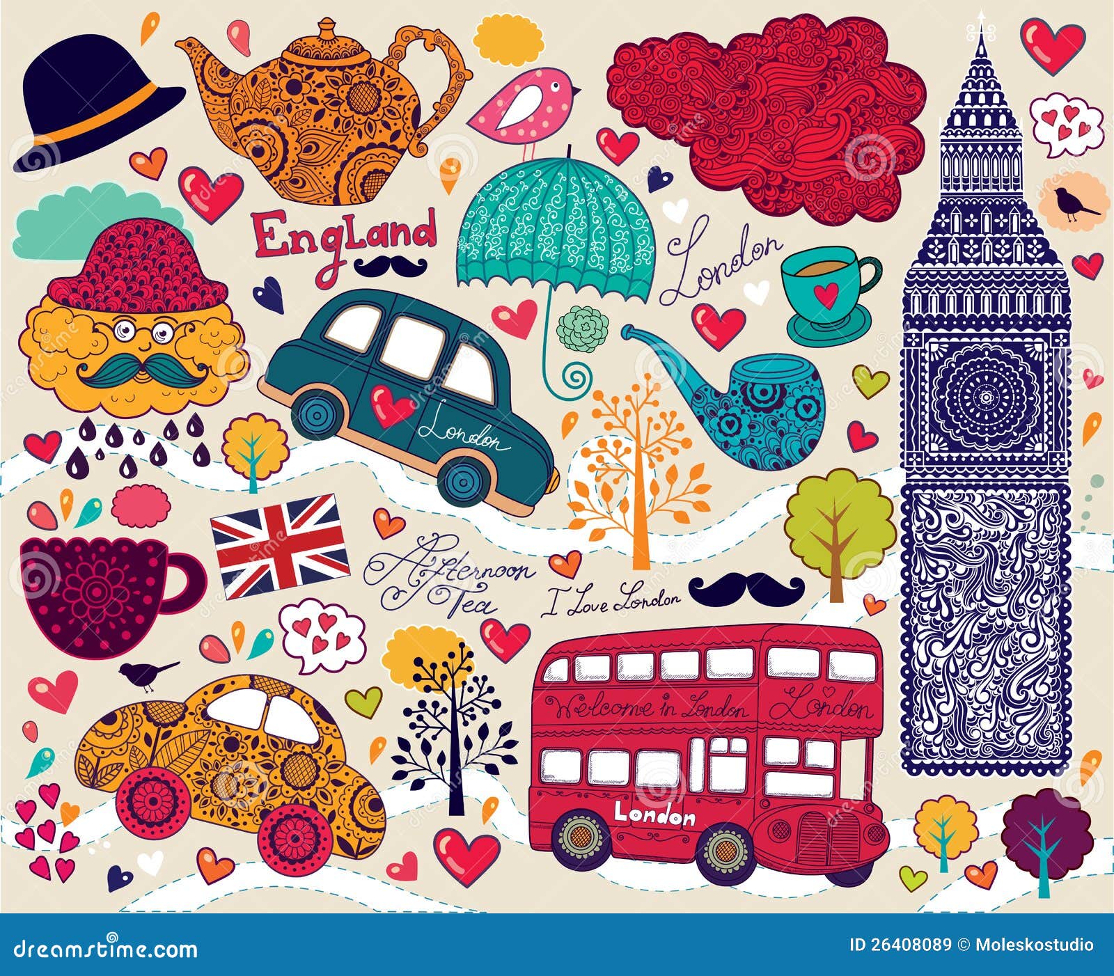 backgrounds london tumblr Images libres droits Ensemble Symboles De de Londres De