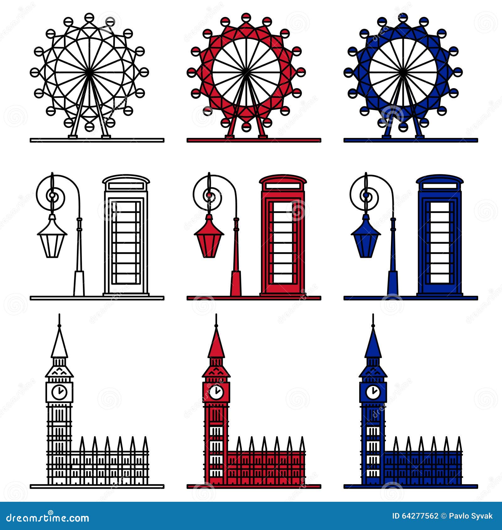 Ensemble De Symboles De Londres Stock Illustrations, Vecteurs