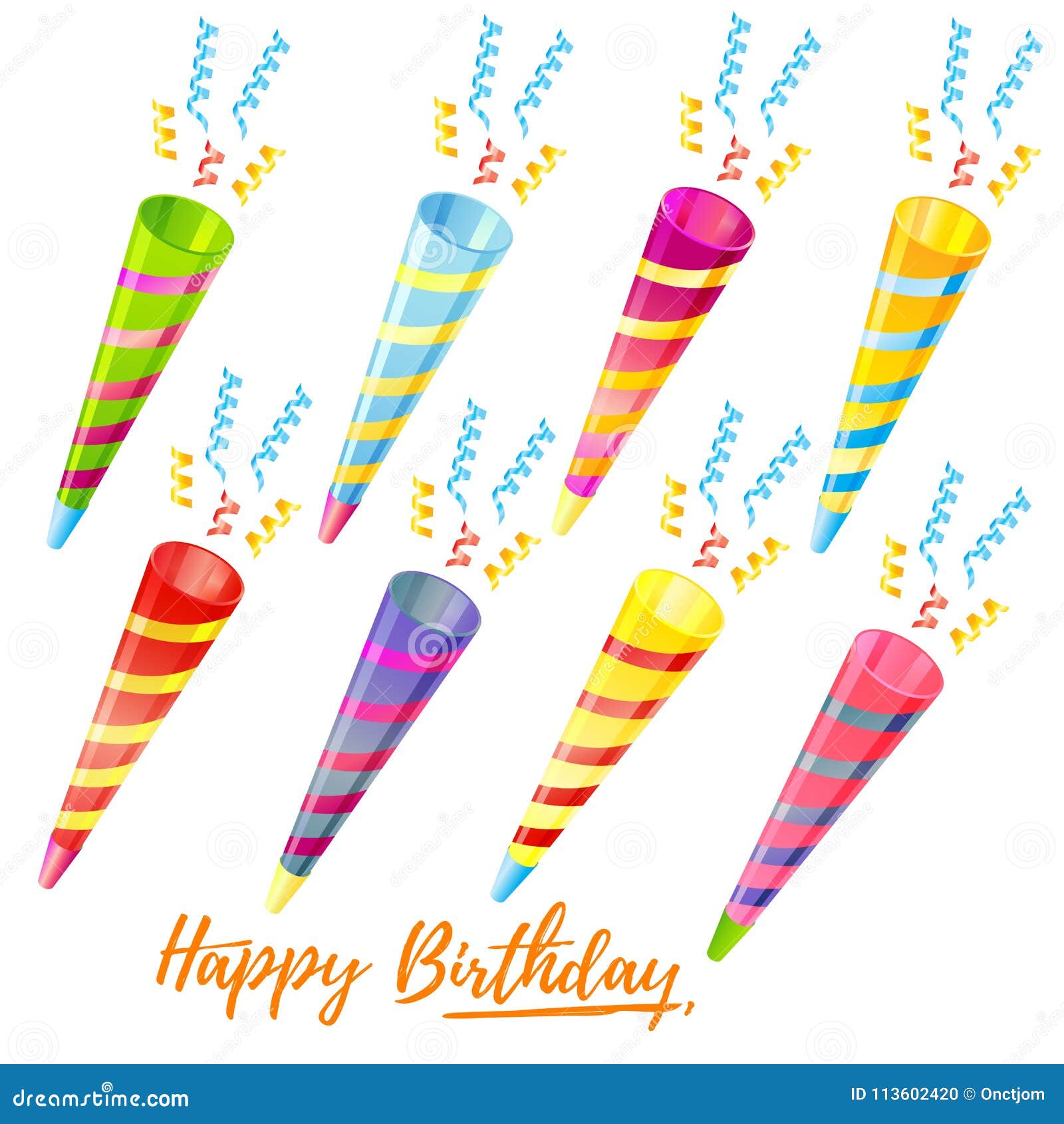 Ensemble De Trompette De Joyeux Anniversaire Illustration de Vecteur