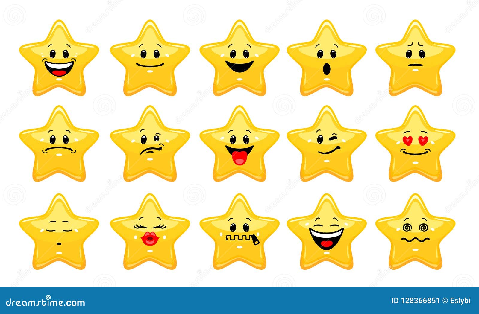 Ensemble De Vecteur D'émoticônes D'étoile Illustration de Vecteur