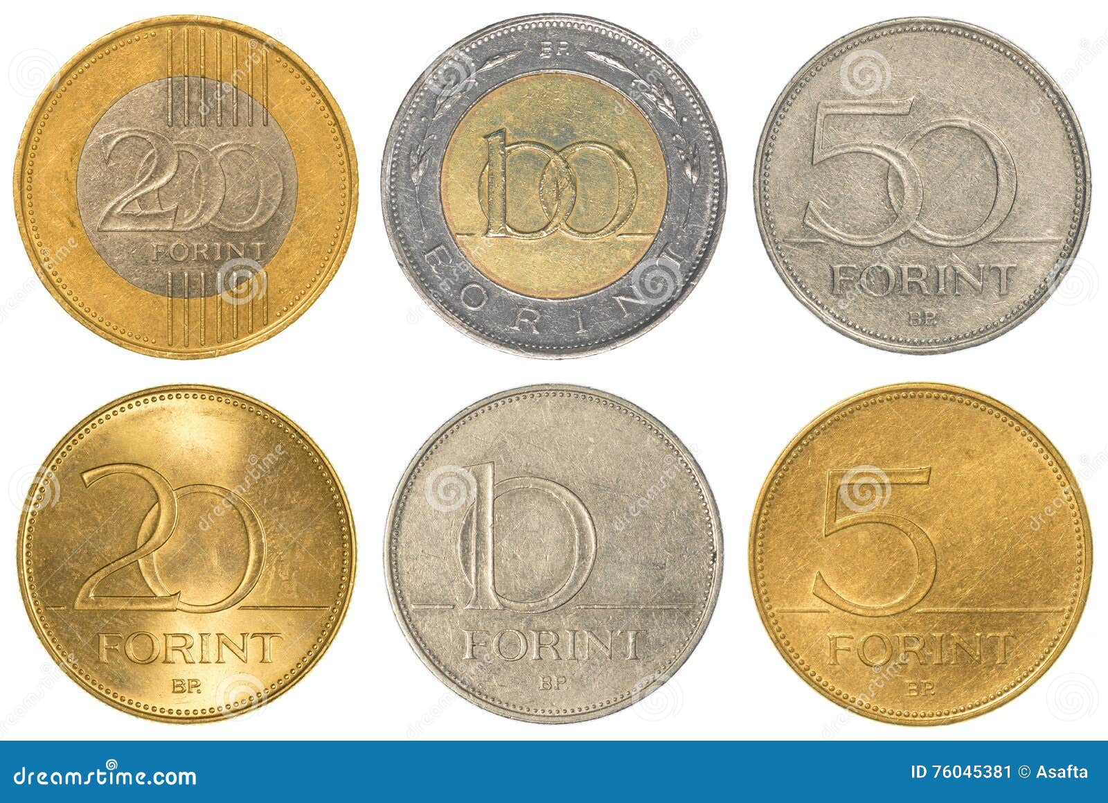 Ensemble Hongrois De Collection De Pièces De Monnaie De Forint Image stock  - Image du invention, graphisme: 76045381