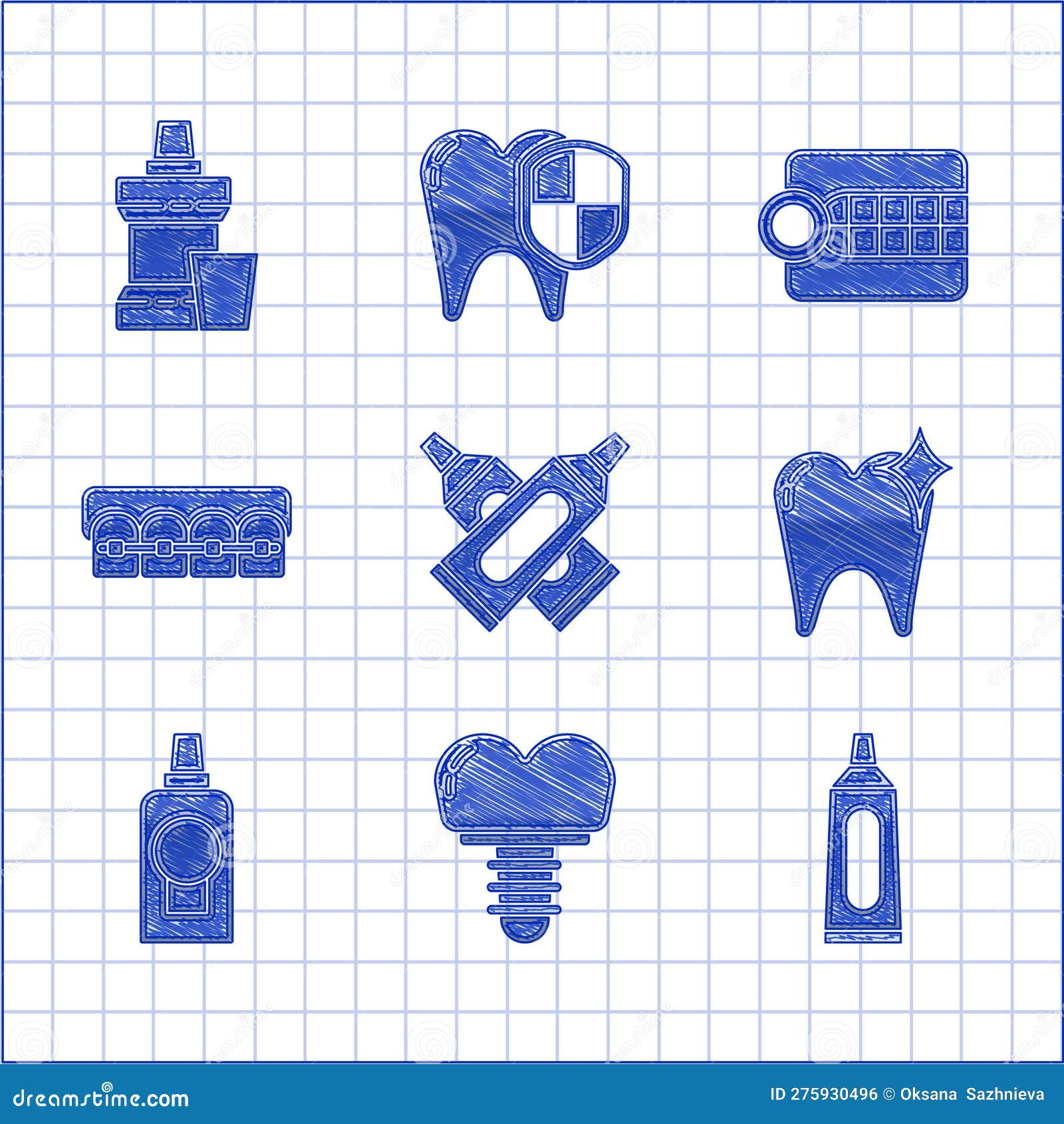 Ensemble Tube Croisé De Dentifrice Dentifrice Implant Dentaire