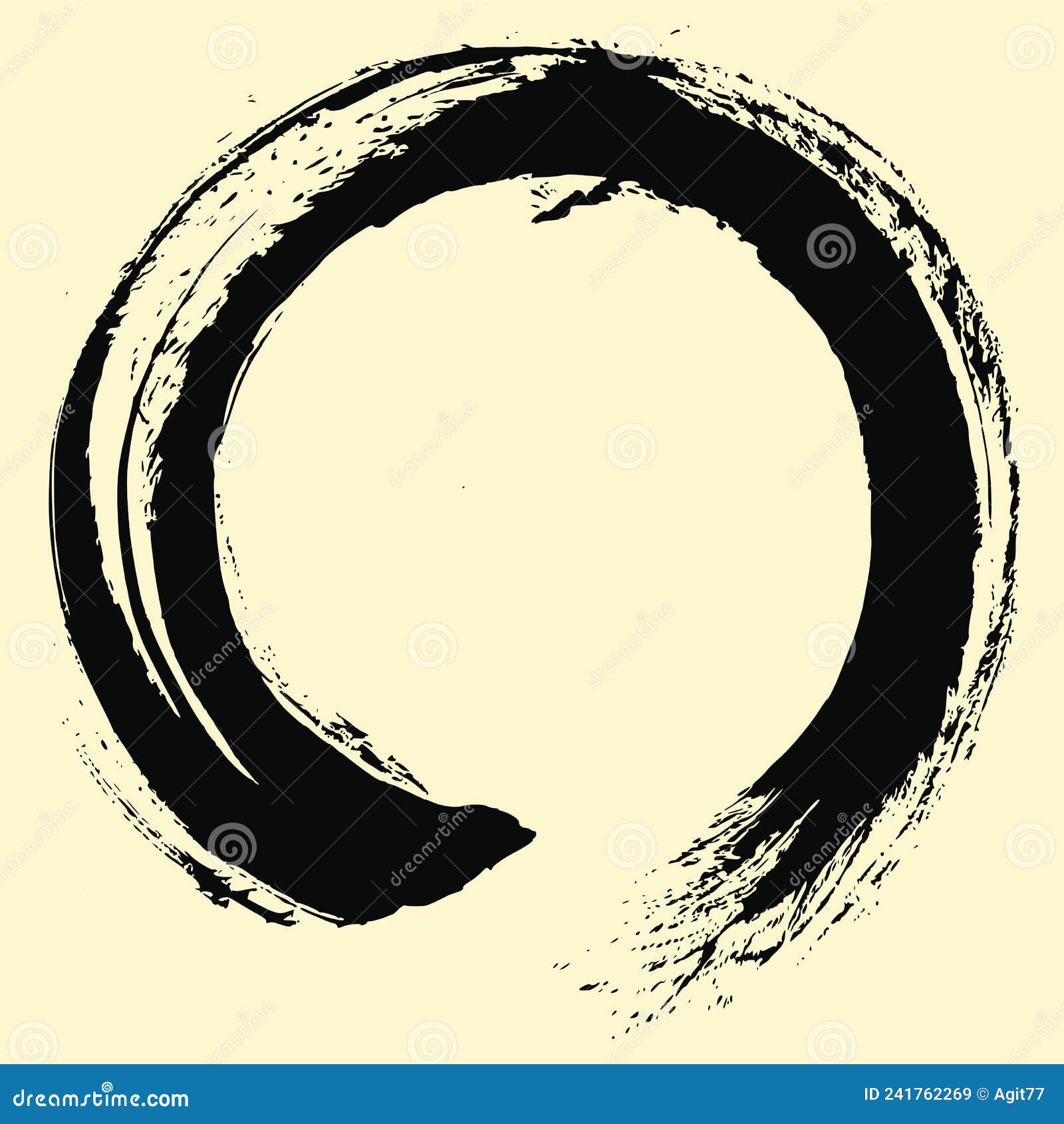 enso zen japanese circle brush sumi-e shodo   ink logo  
