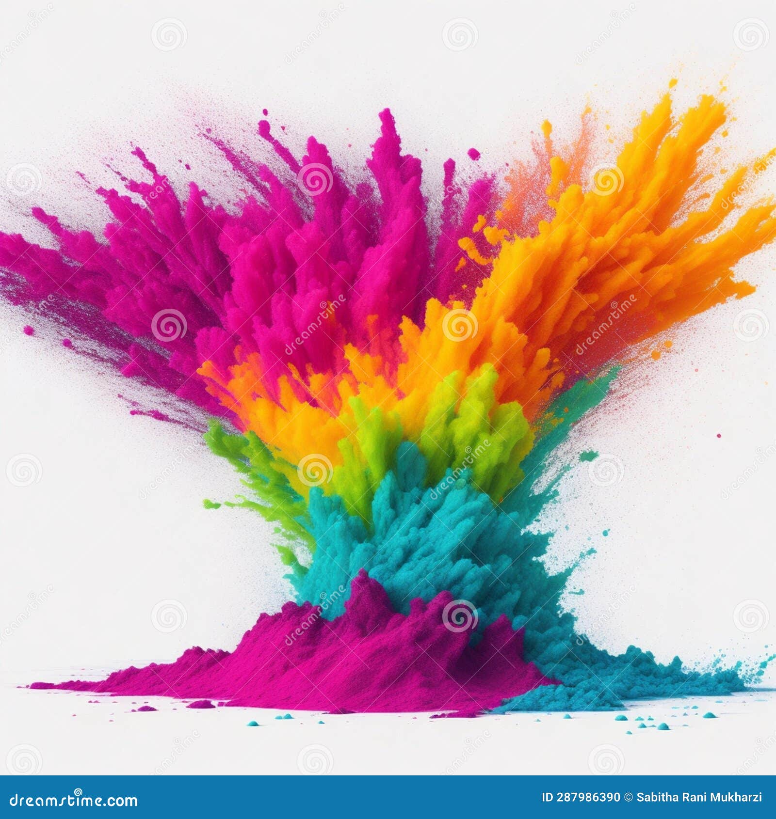 vibrant holi festival: colorful powder explosion art concept. ai generated