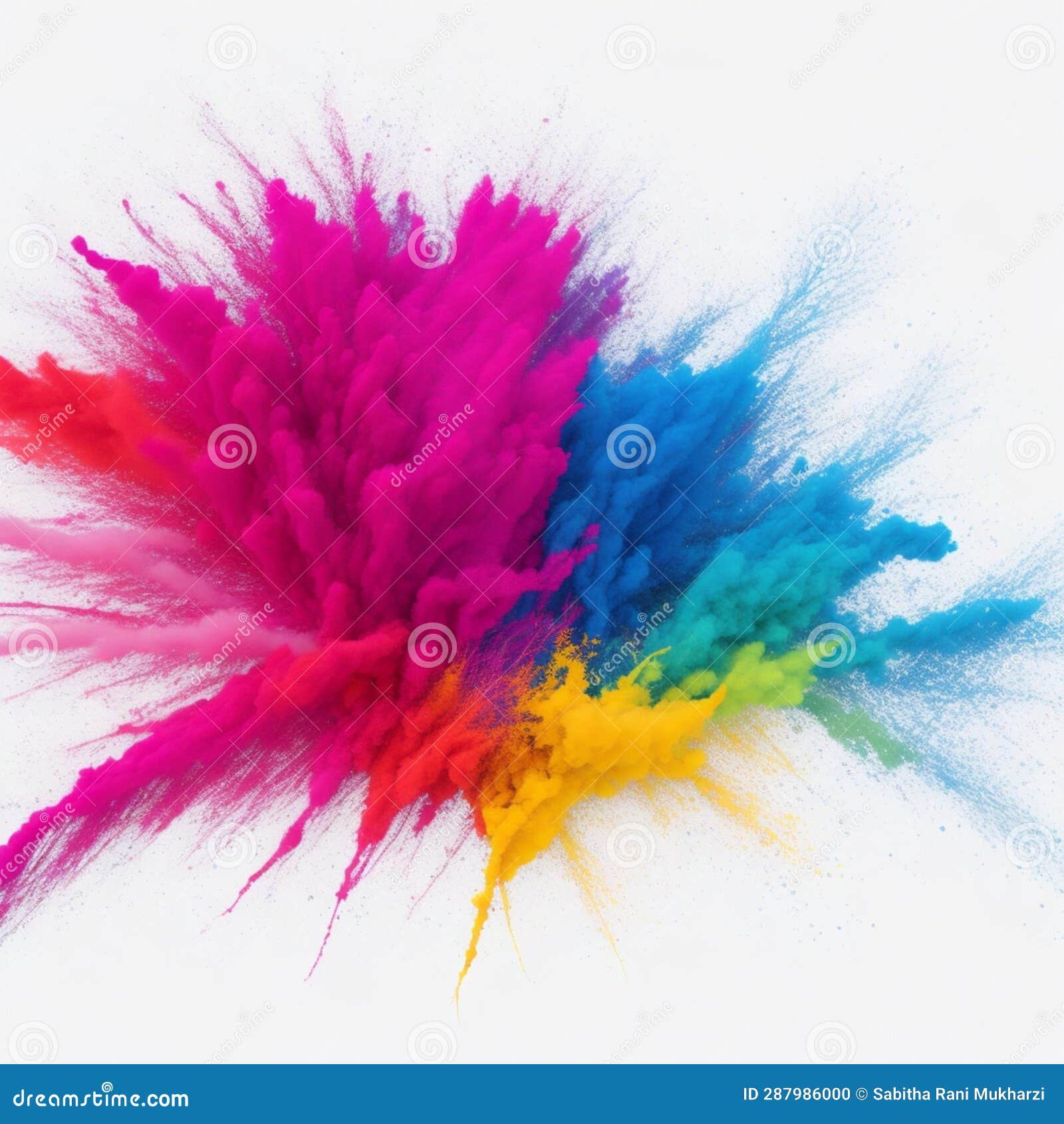 vibrant holi festival: colorful powder explosion art concept. ai generated