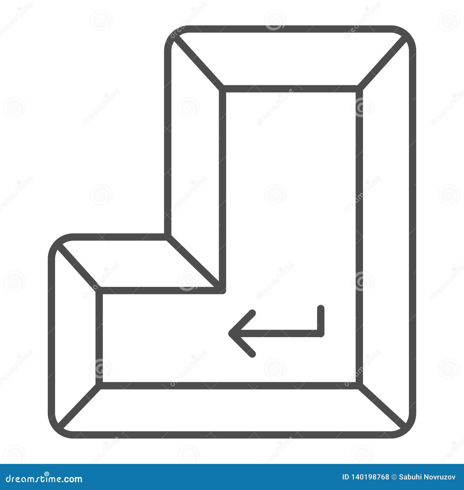 Enter Key Thin Line Icon. Enter Button Vector Illustration Isolated on