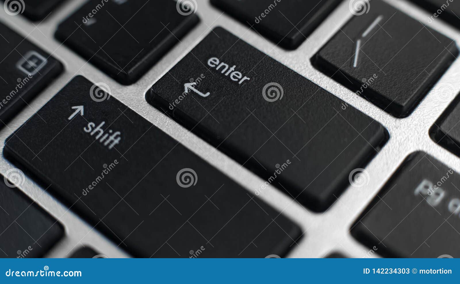 Enter and Shift Buttons on Keyboard, Text Editing Combination, Insert Line Break Stock Image