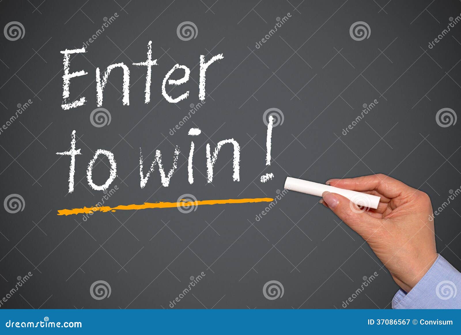 enter to win on chalkboard