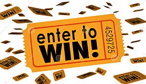 Enter To Win Contest Raffle Lottery Ticket Words Lucky Stock 