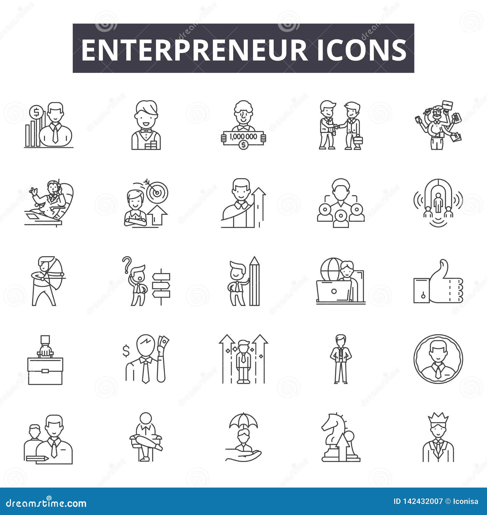 enterpreneur line icons for web and mobile . editable stroke signs. enterpreneur  outline concept s