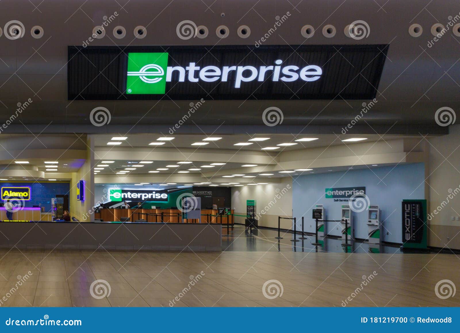 Enterprise Airport Rental Car Area In Kansas City Airport Editorial