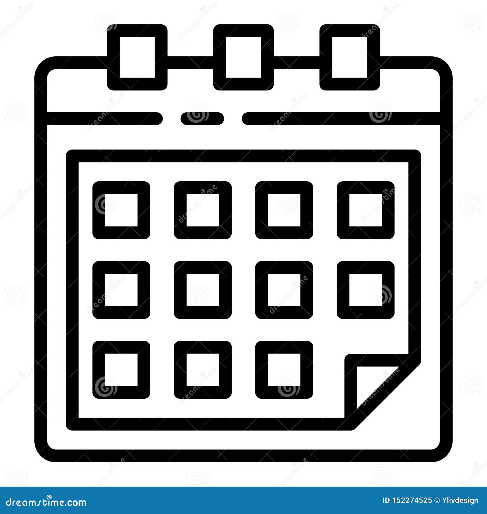 Enterprise Calendar Icon, Outline Style Stock Vector Illustration of