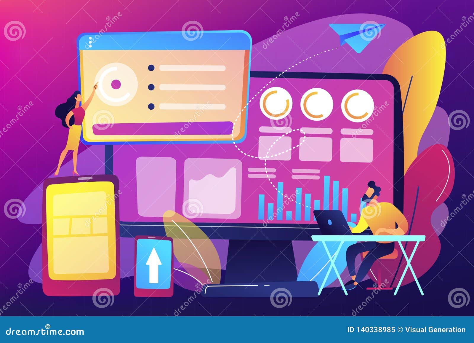 Enterprise it Management Concept Vector Illustration. Stock Vector