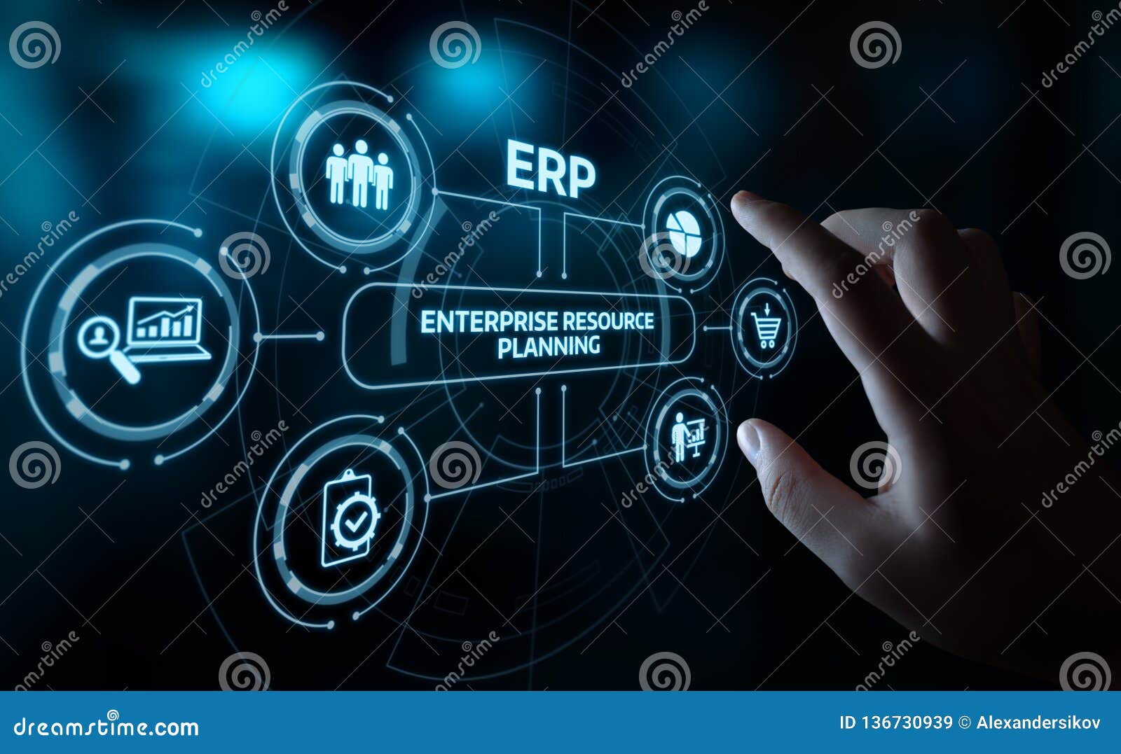 enterprise resource planning erp corporate company management business internet technology concept