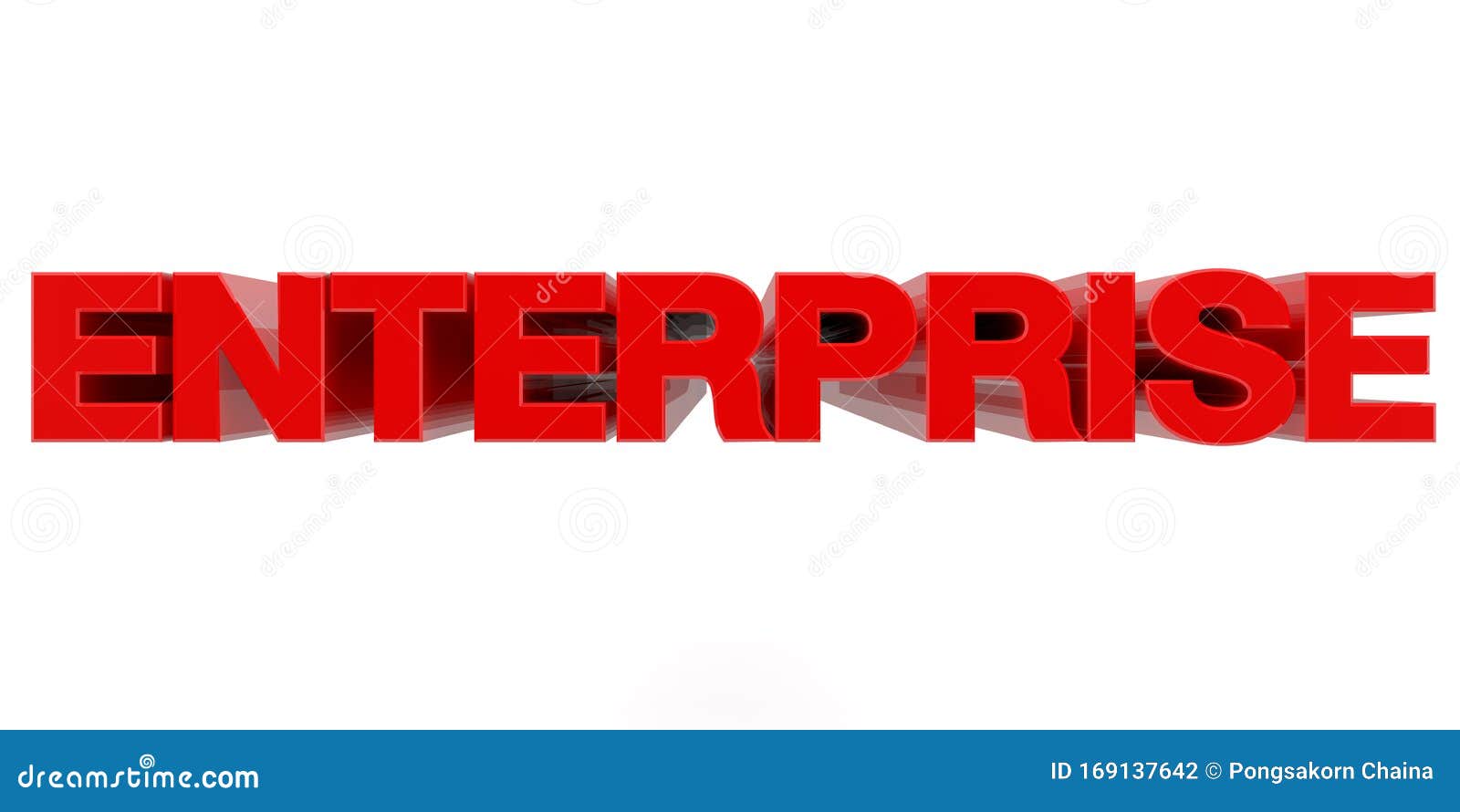 ENTERPRISE Word on White Background 3d Rendering Stock Illustration