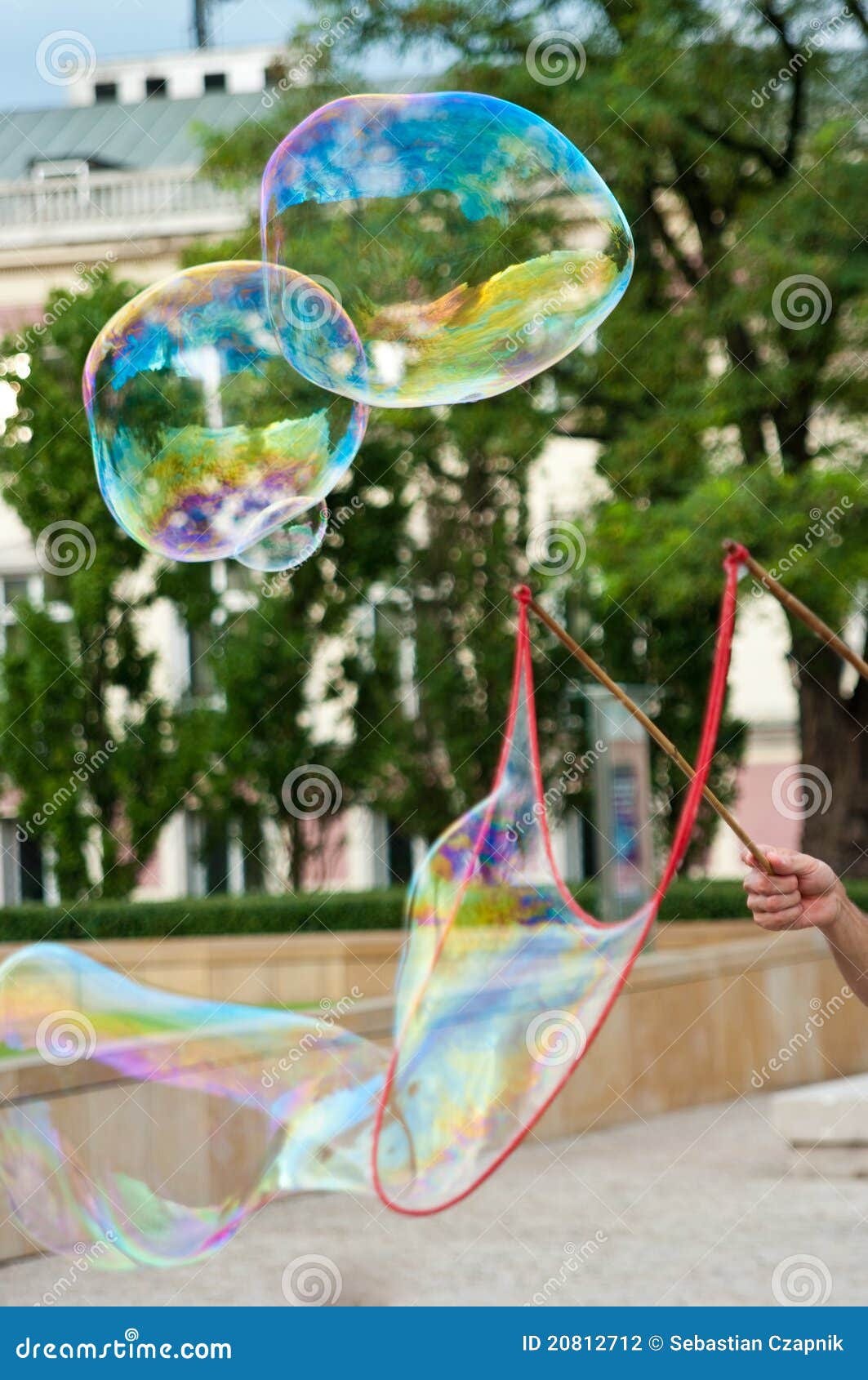 entertainer making bubbles