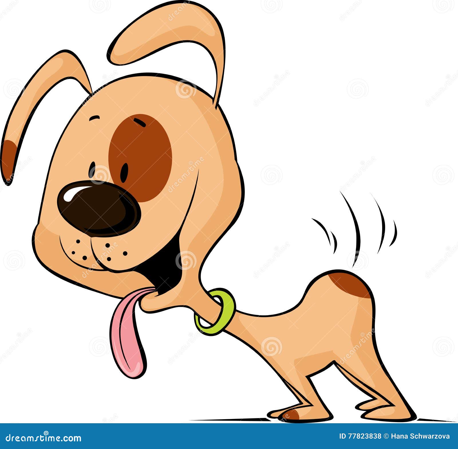 enthusiastic dog waiting for food cartoon - 