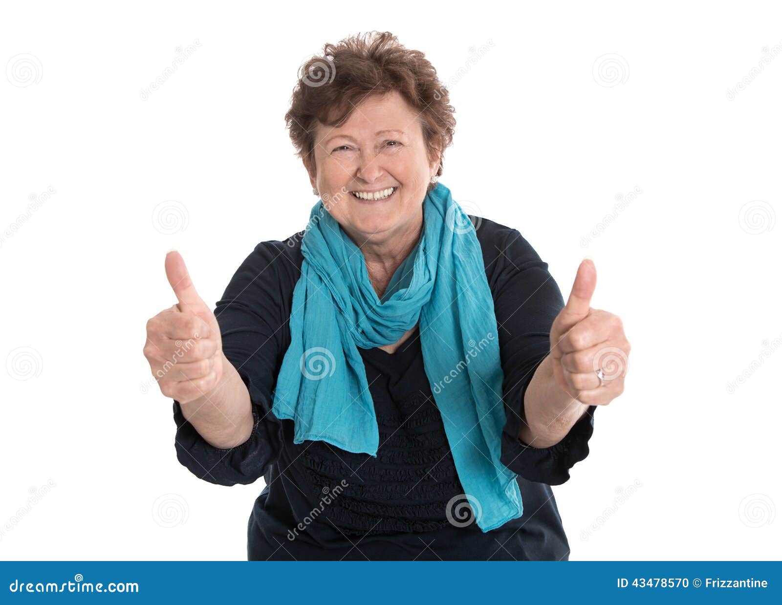 enthusiastic and happy grandmother making thumbs up gesture with