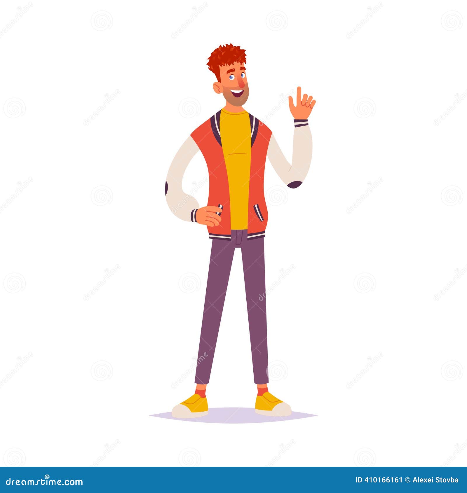 Enthusiastic Man Presents Fresh Idea Stock Vector - Illustration of vector,  inspiration: 410166161, image size:1600x1690