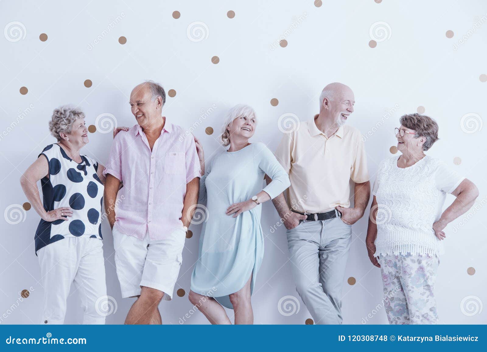 enthusiastic smiling elderly people