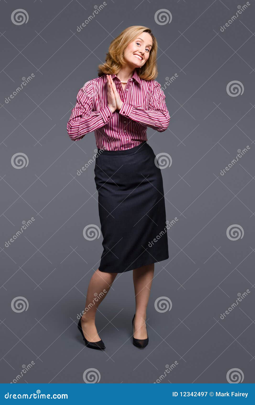 enthusiastic woman standing