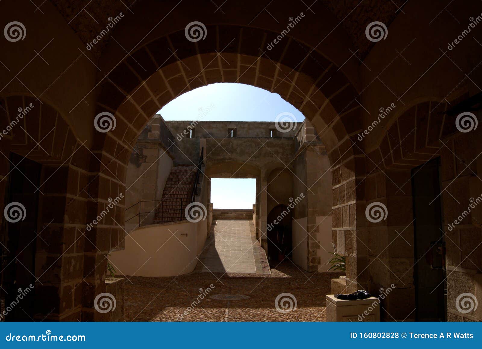 the entrance archway at castillo de guardias viejas.