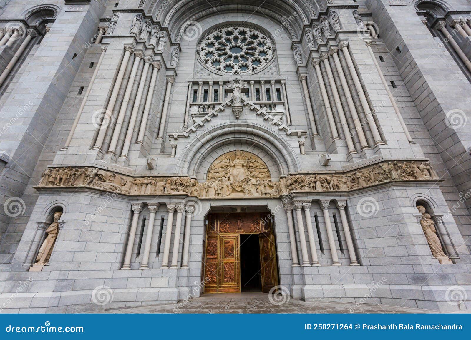 Entrance of Basilica of Sainte-Anne-de-Beaupre, Cathedral, Quebec ...