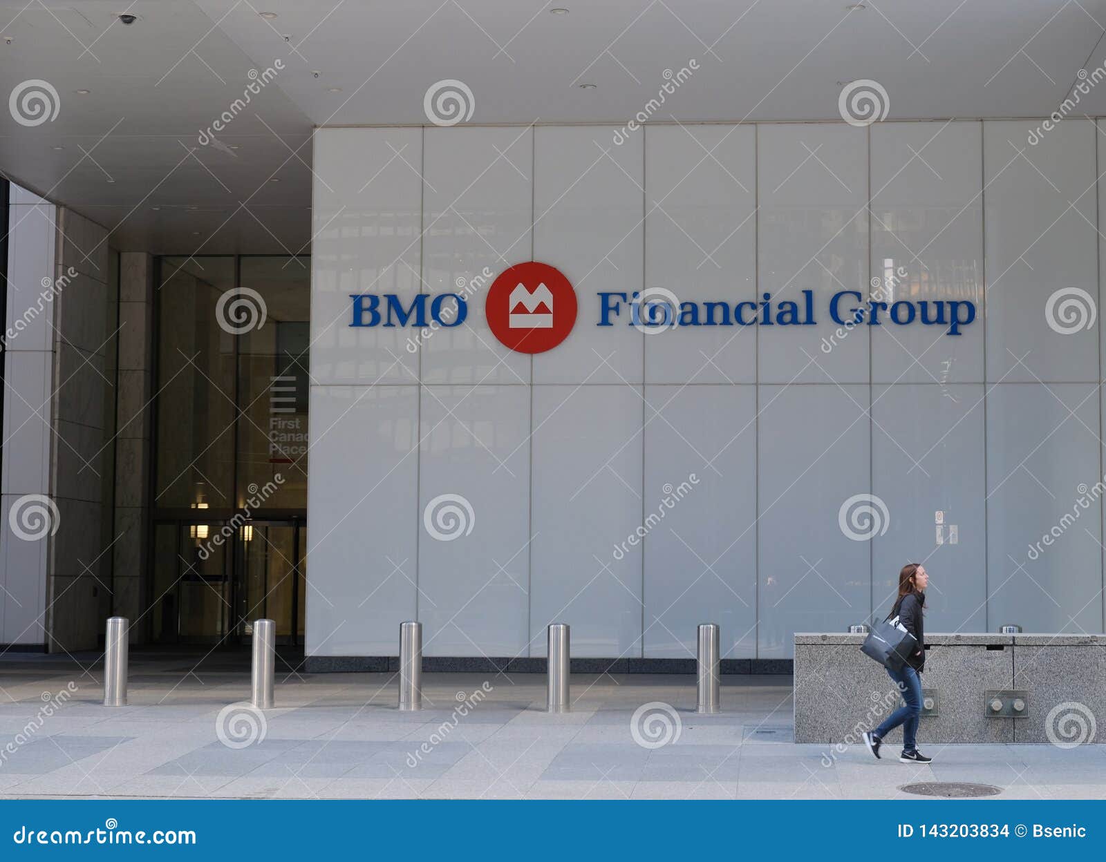 Toronto Canada Entrance Of Bmo Bank Of Montreal Head Office In