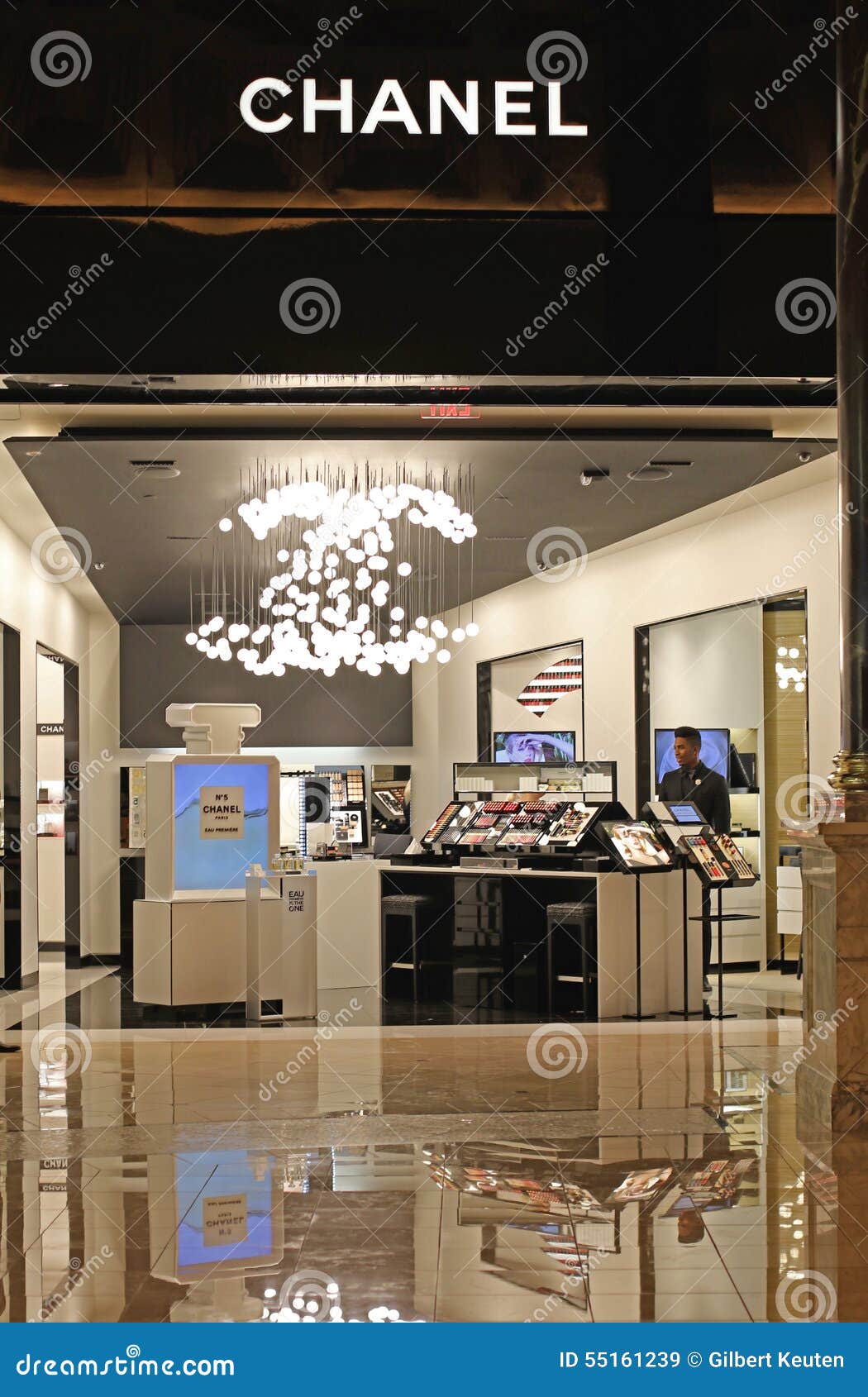 Entrance of a Chanel store editorial stock image. Image of brand